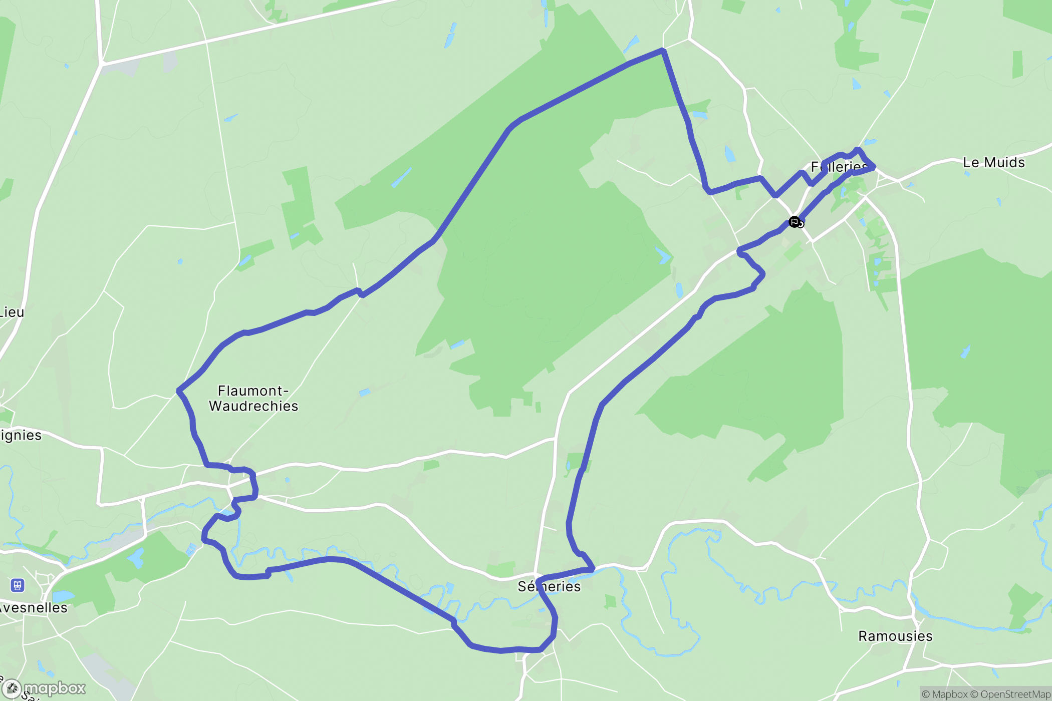 Felleries : carte du parcours de randonnée - France