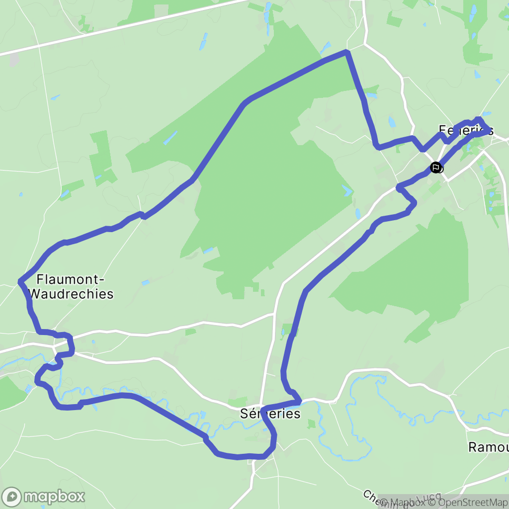 Felleries : carte du parcours de randonnée - France