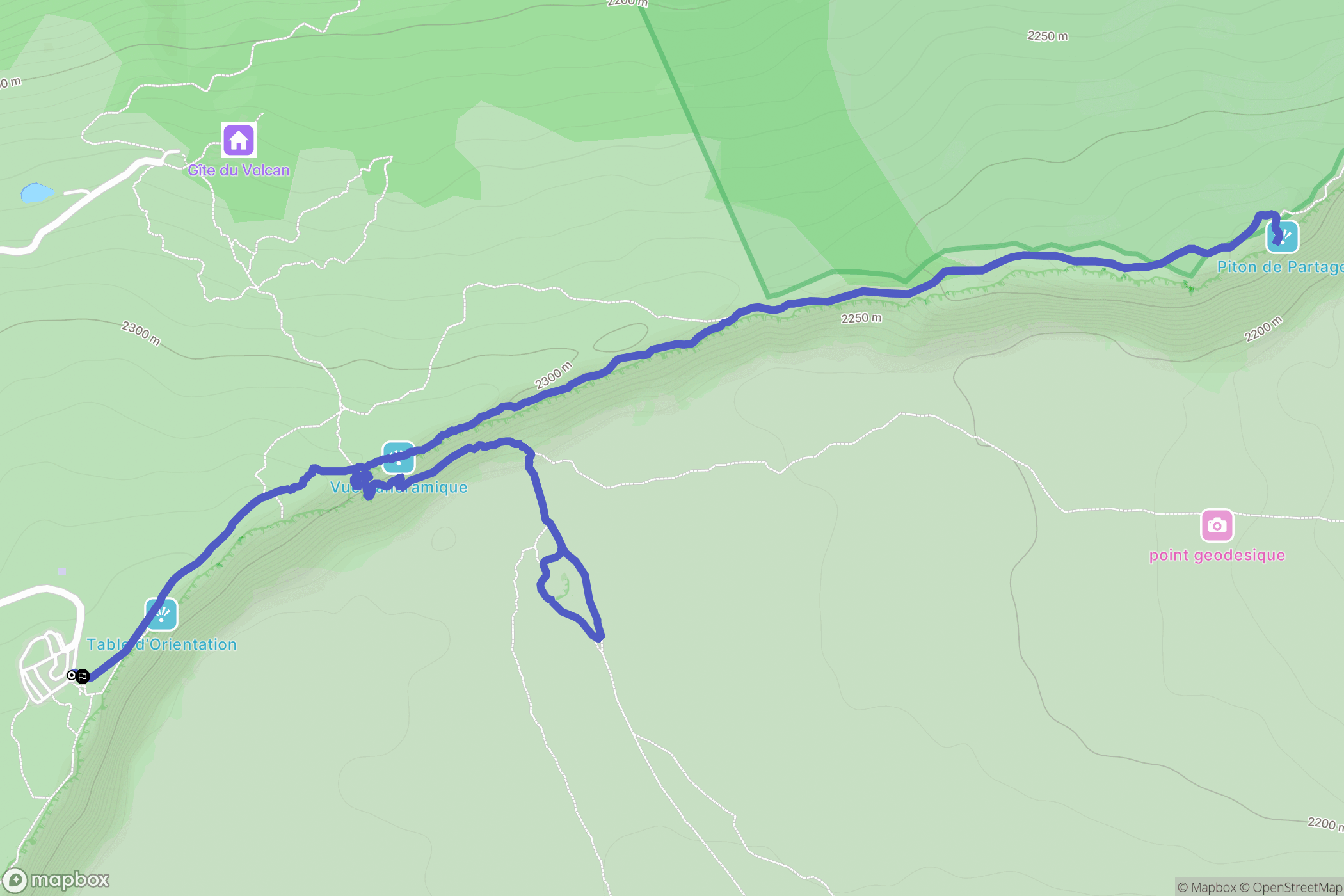 Sainte Rose : carte du parcours de randonnée - France