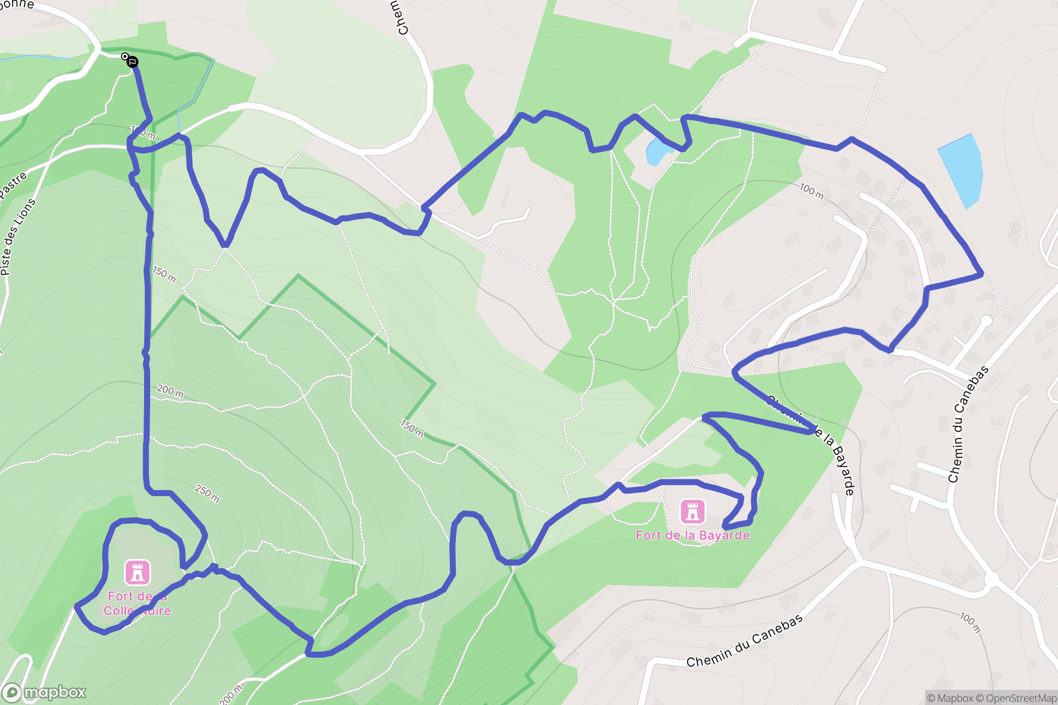 Le Pradet : carte du parcours de randonnée - France