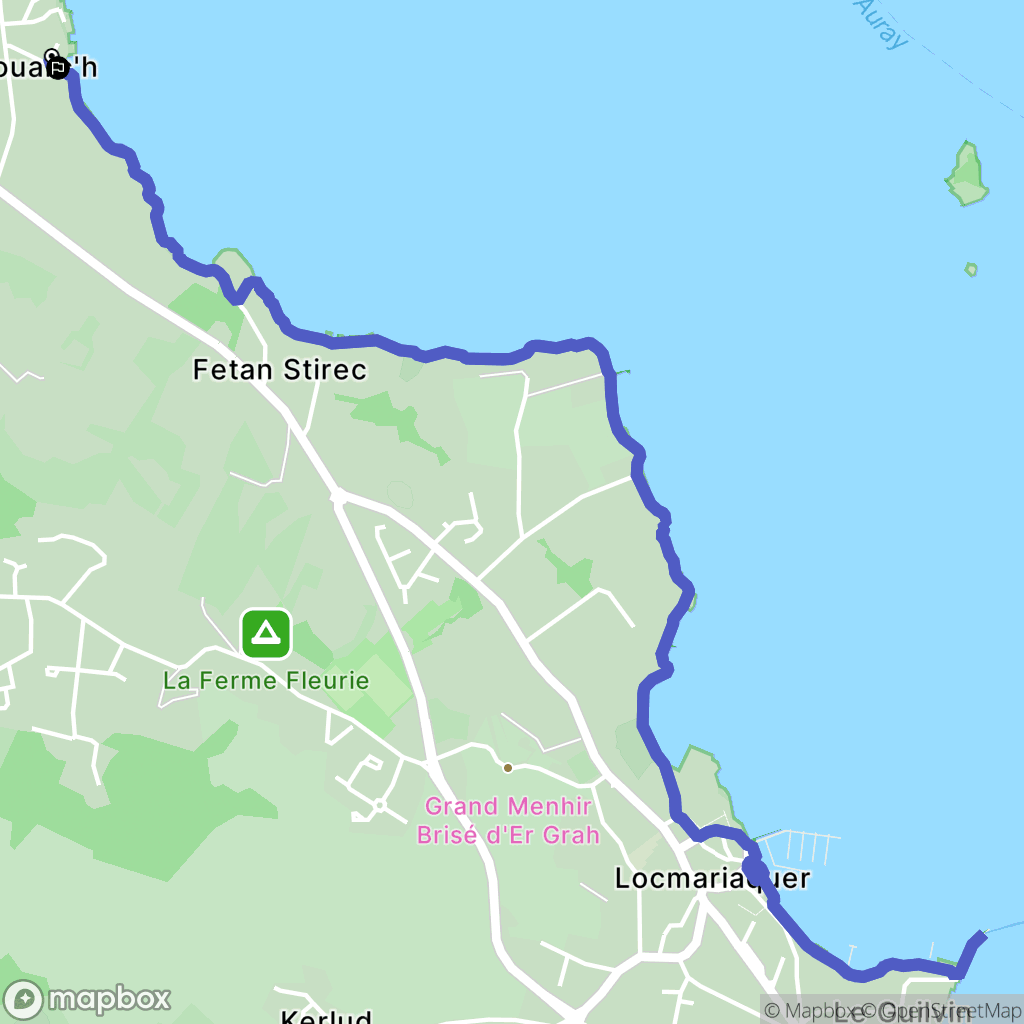 Locmariaquer : carte du parcours de randonnée - France