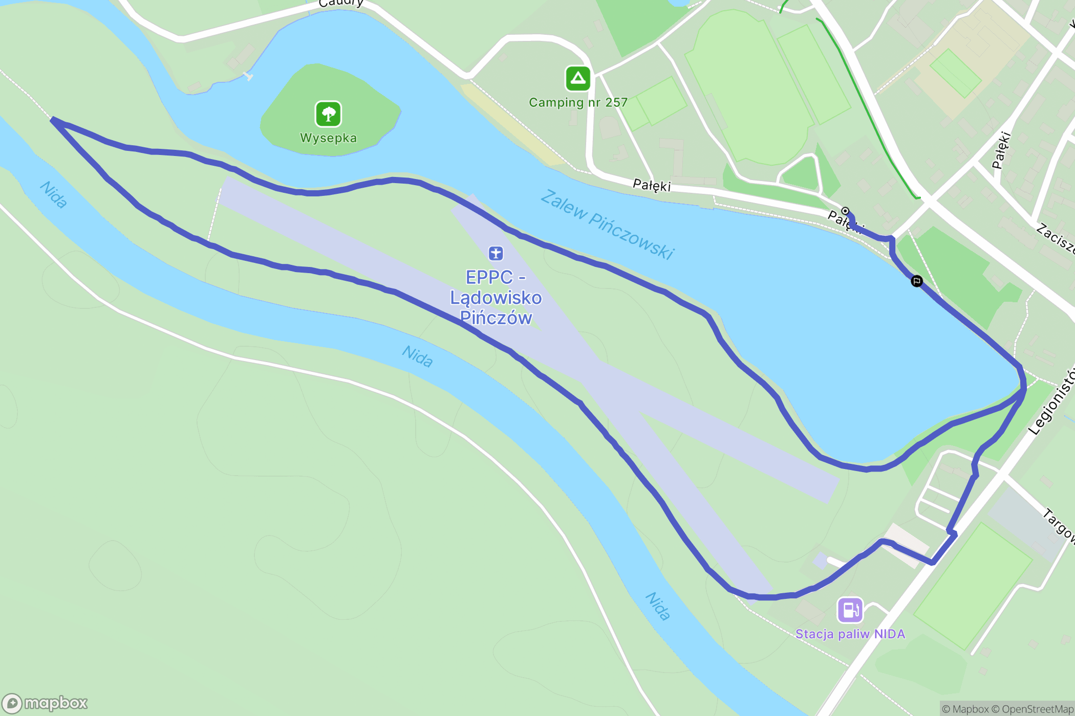 Pińczów: mapa trasy - Poland