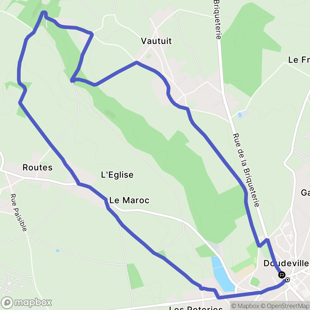 Doudeville : carte du parcours de randonnée - France