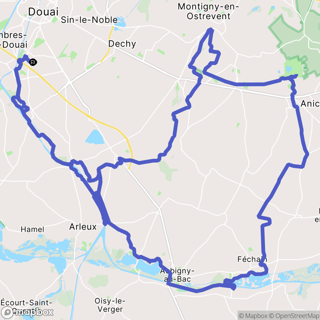 Lambres-Lez-Douai : carte du parcours de randonnée - France