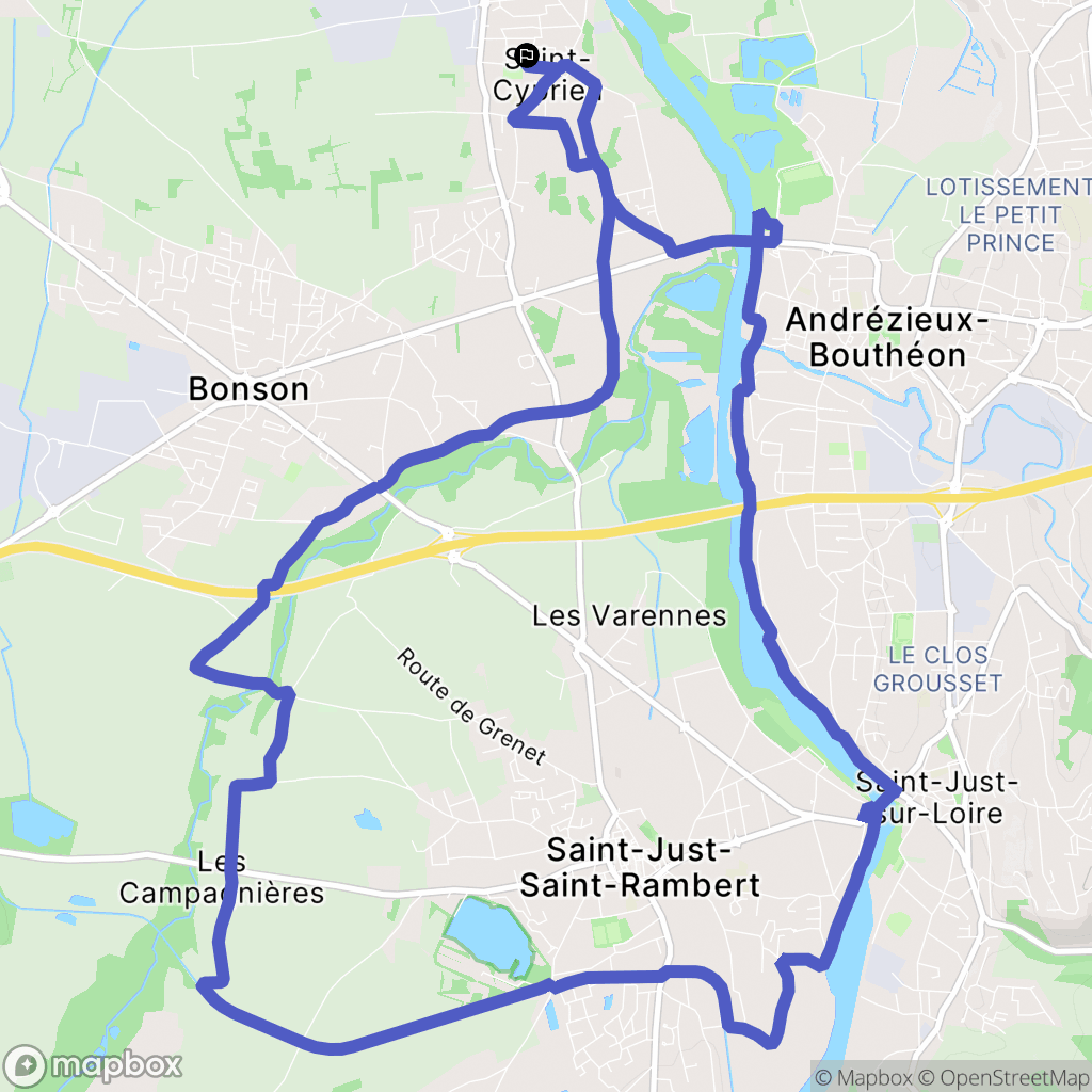 Saint-Cyprien : carte du parcours de randonnée - France