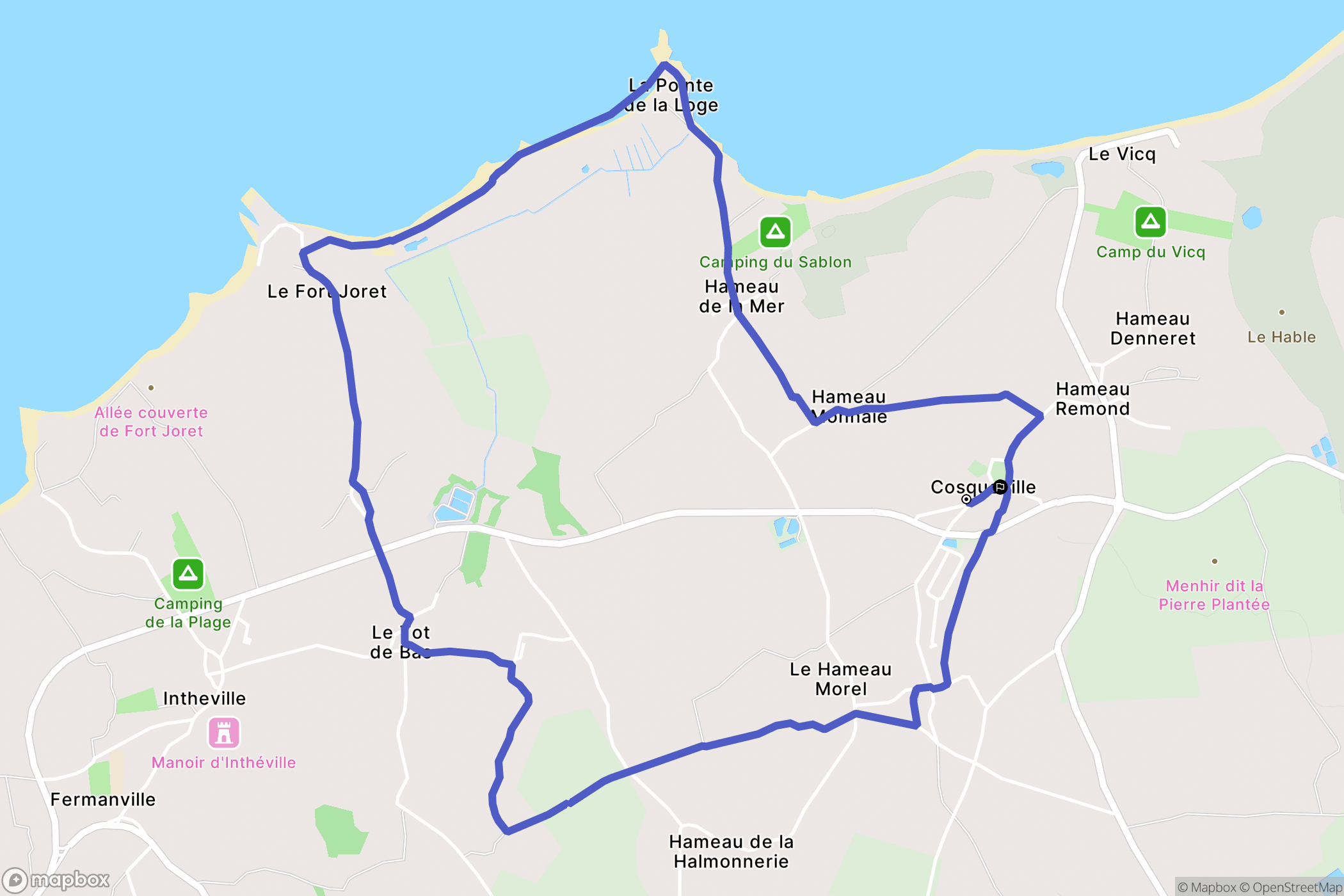 Vicq-sur-Mer : carte du parcours de randonnée - France