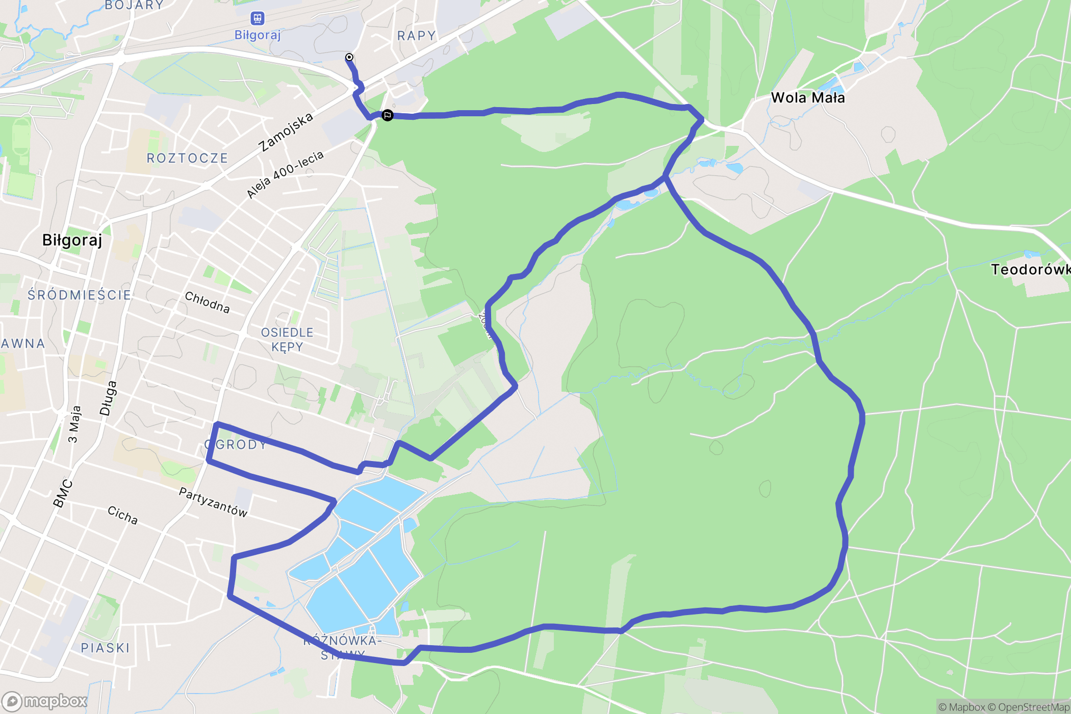 Biłgoraj: mapa trasy - Poland