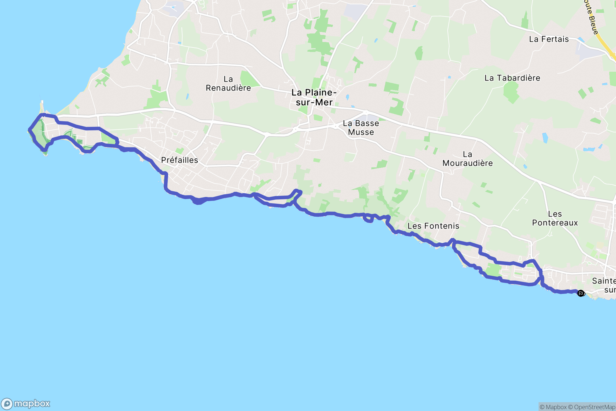 Pornic : carte du parcours de randonnée - France