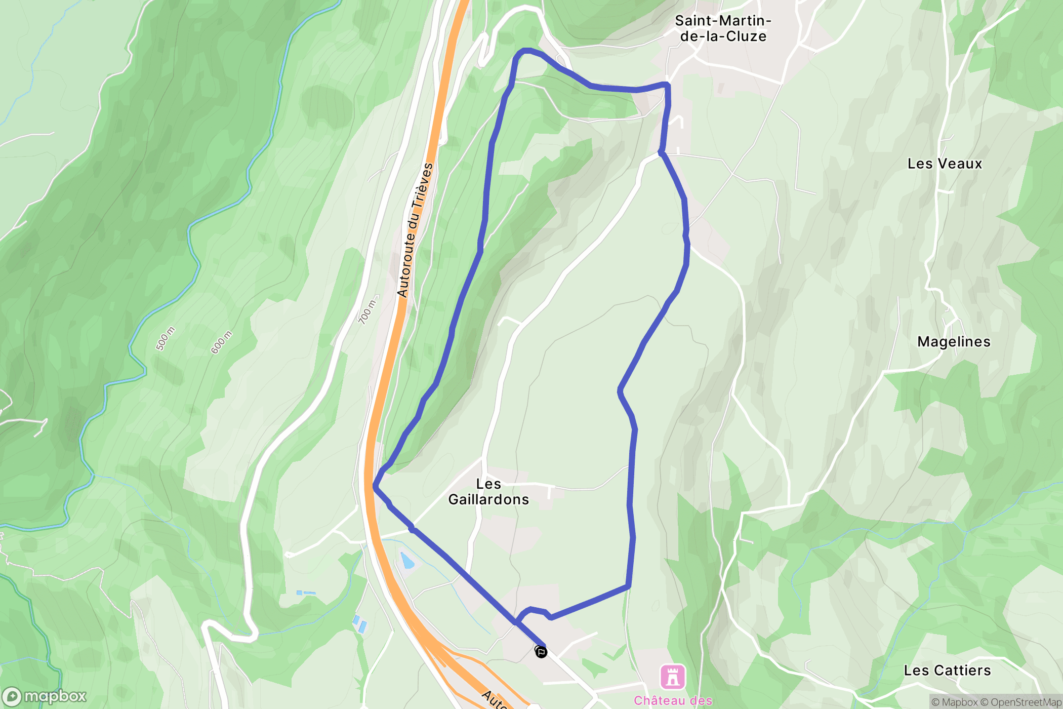 Avignonet : carte du parcours de randonnée - France