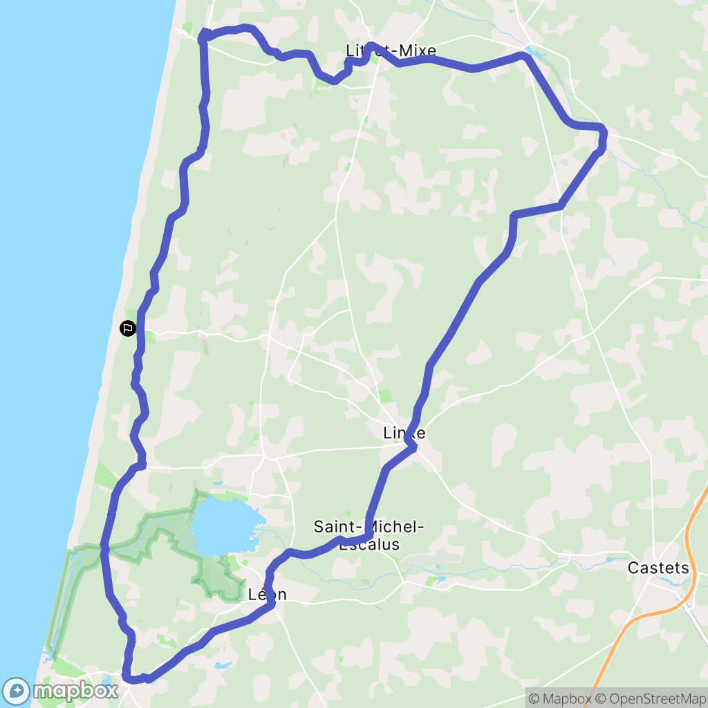 Vielle-Saint-Girons : carte du parcours de randonnée - France