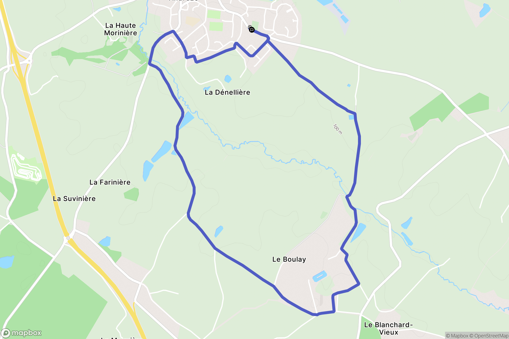 Beaupréau-en-Mauges : carte du parcours de randonnée - France