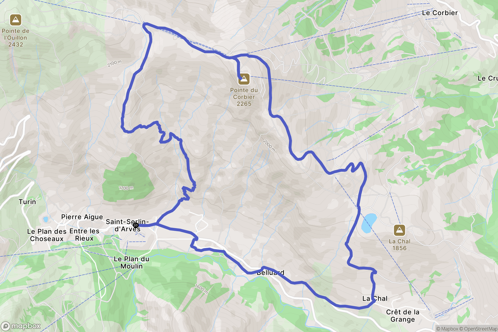 Saint-Sorlin-d'Arves : carte du parcours de randonnée - France