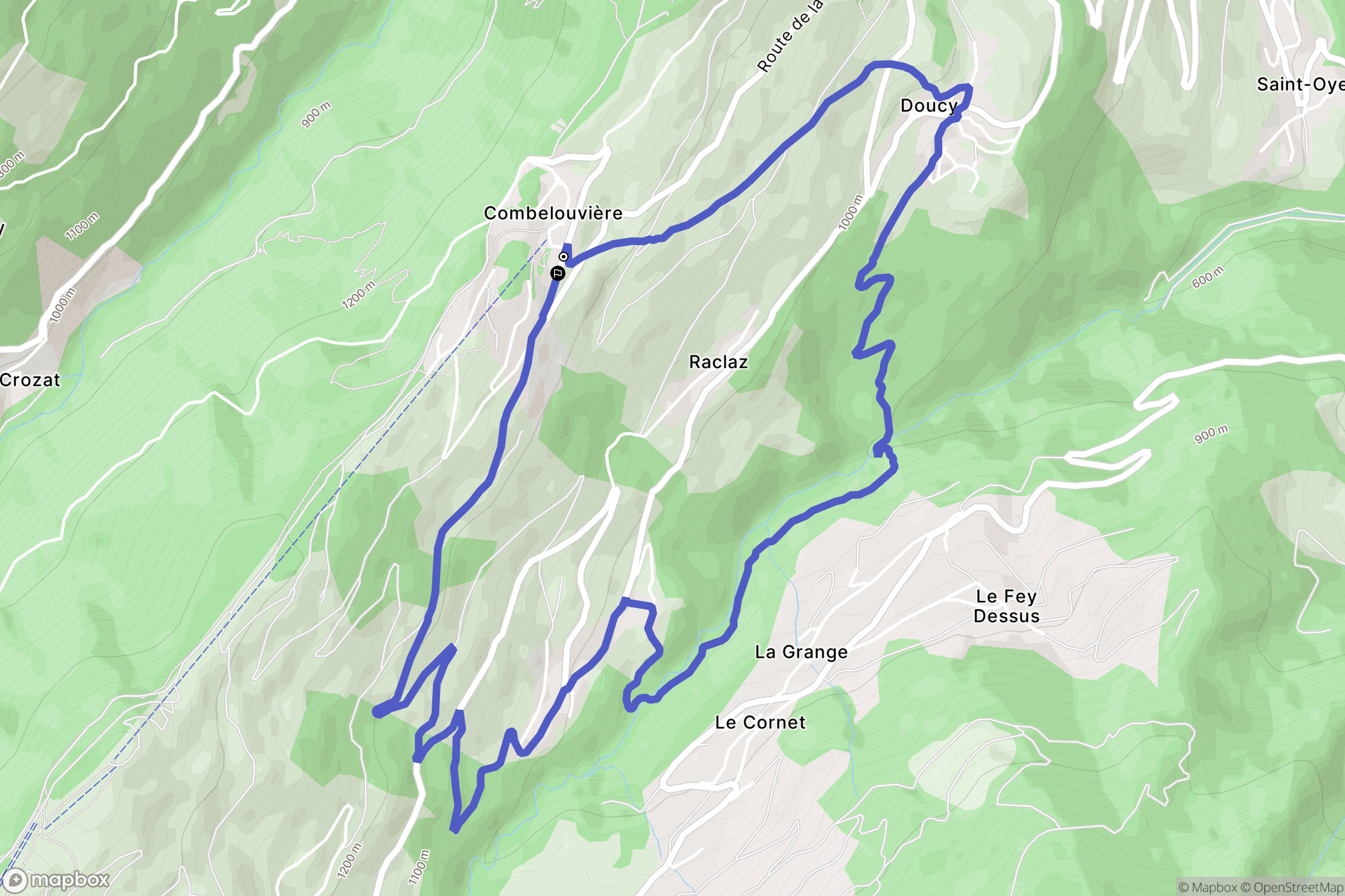 La Léchère : carte du parcours de randonnée - France