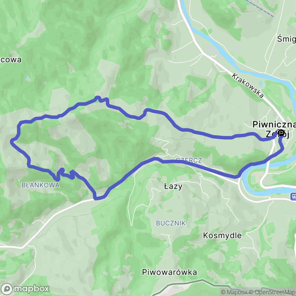 Piwniczna-Zdrój: mapa trasy - Poland