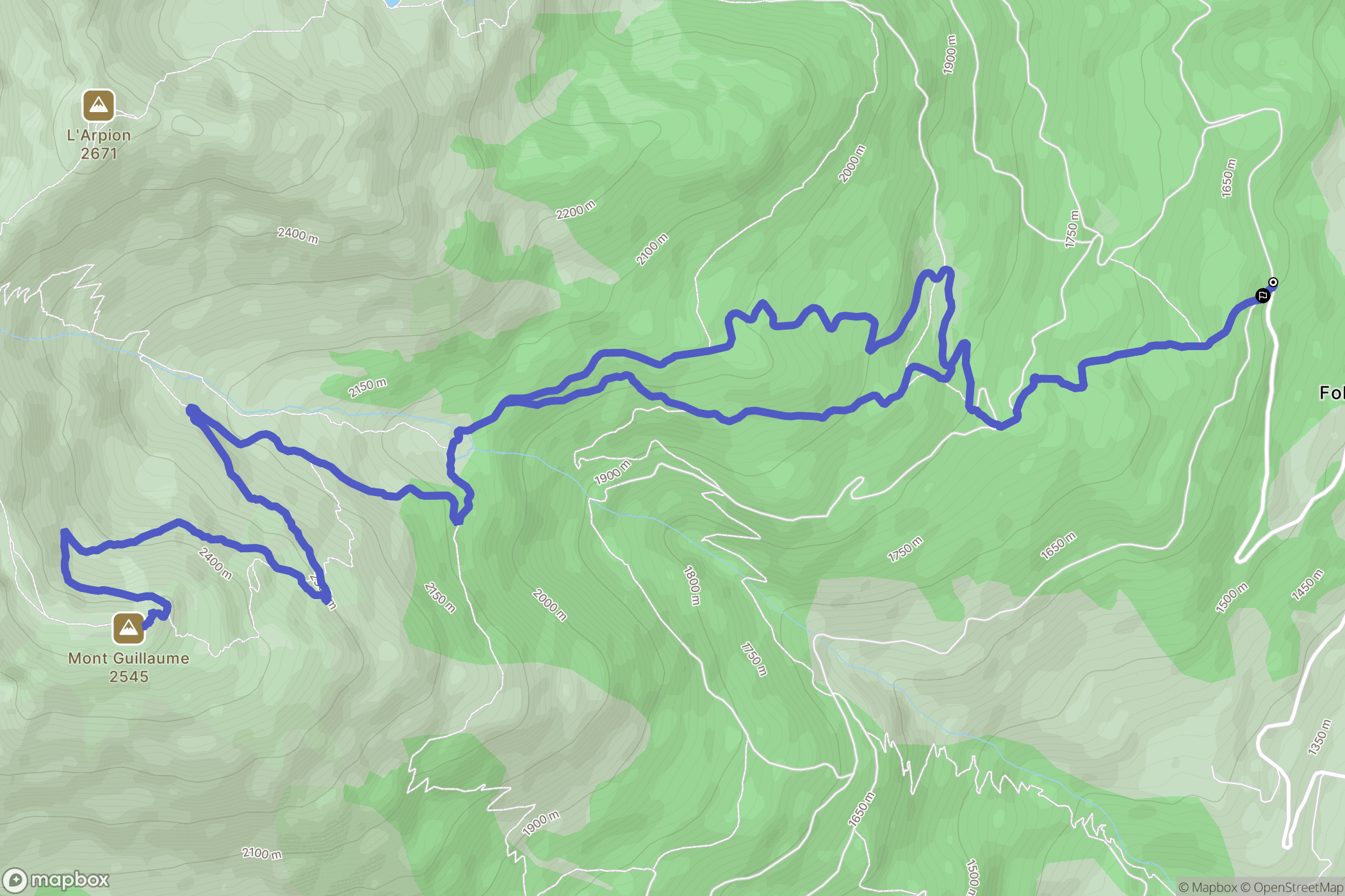 Embrun : carte du parcours de randonnée - France