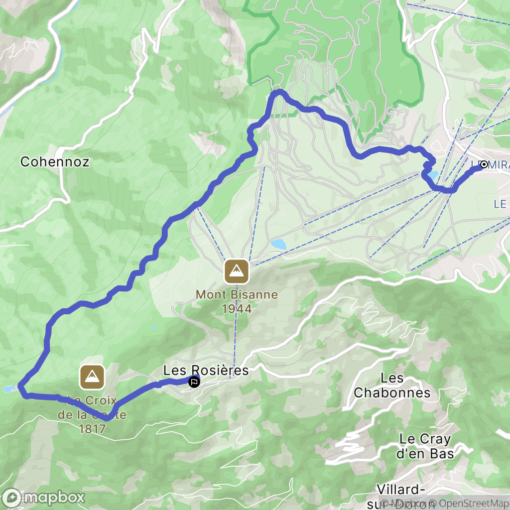 Hauteluce : carte du parcours de randonnée - France