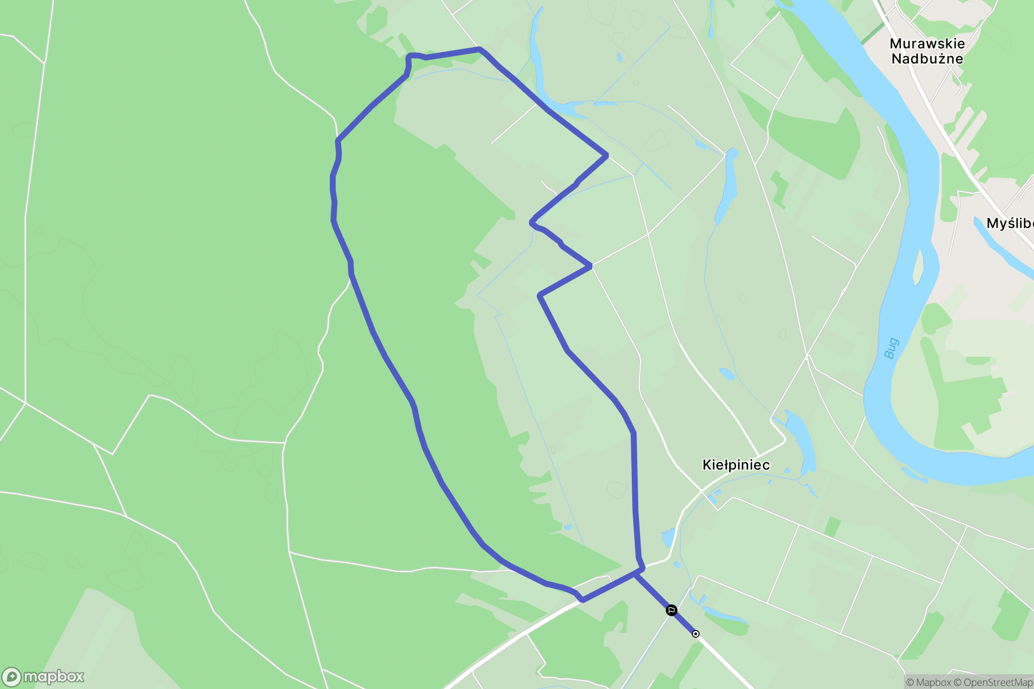 Kiełpiniec: mapa trasy - Poland
