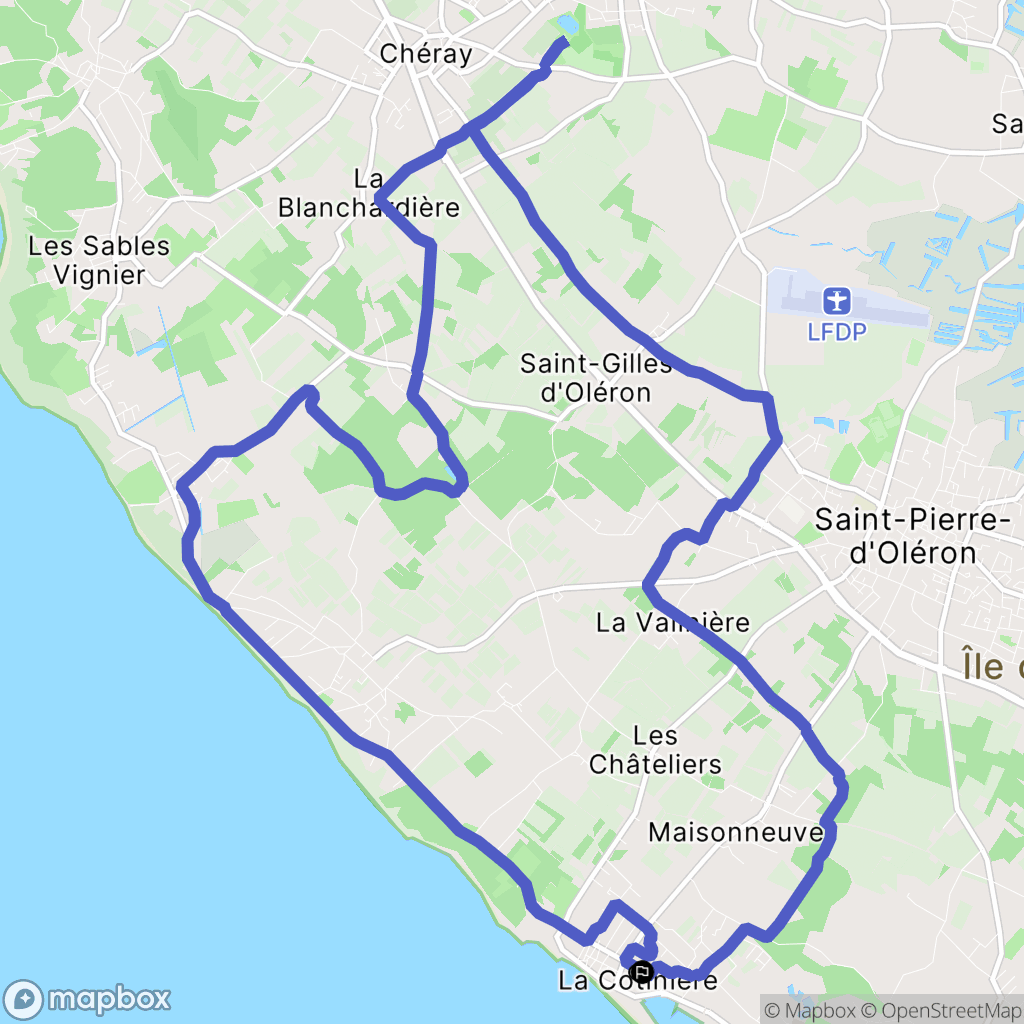 Saint-Pierre-d'Oléron : carte du parcours de randonnée - France
