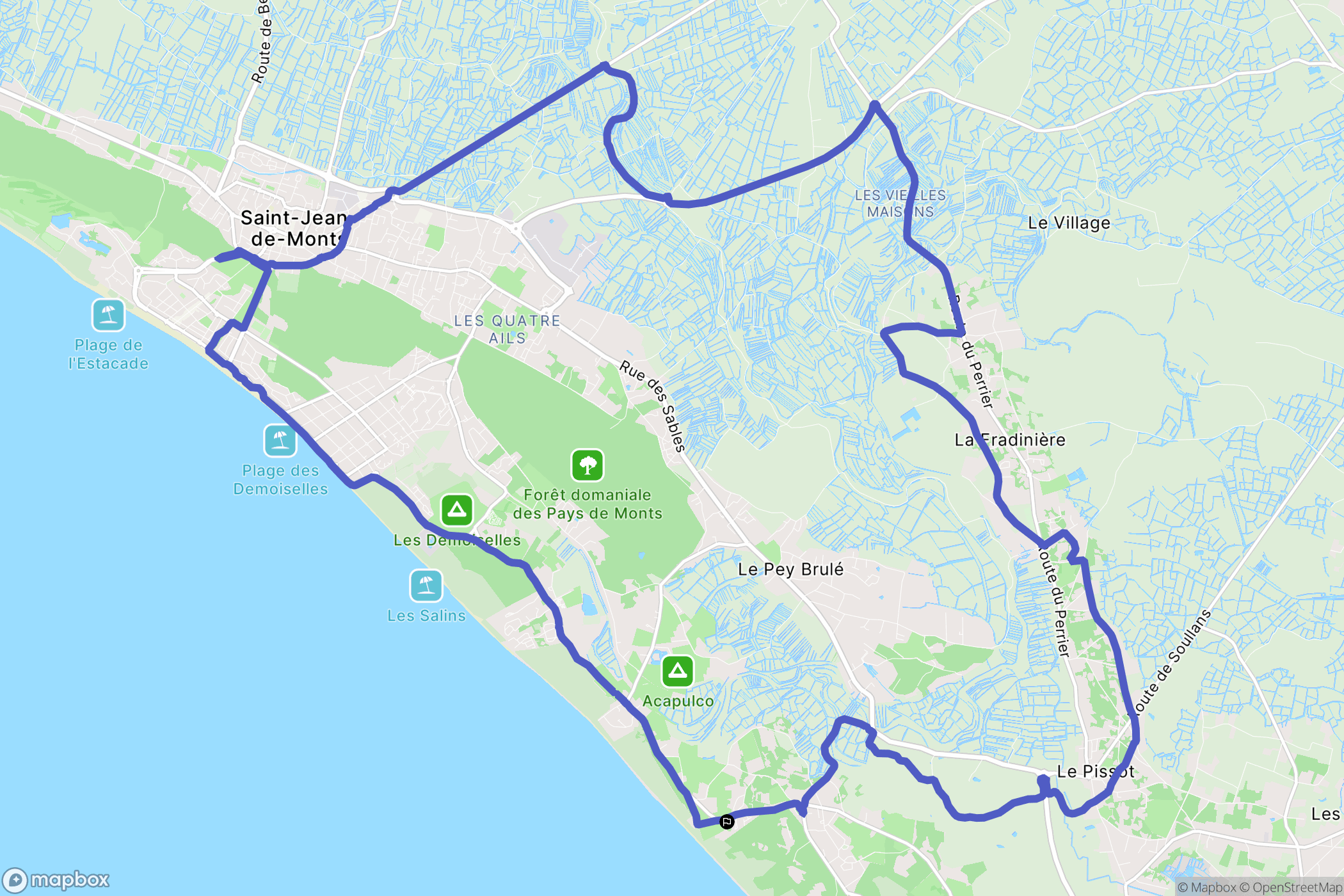 Saint-Hilaire-de-Riez : carte du parcours de randonnée - France