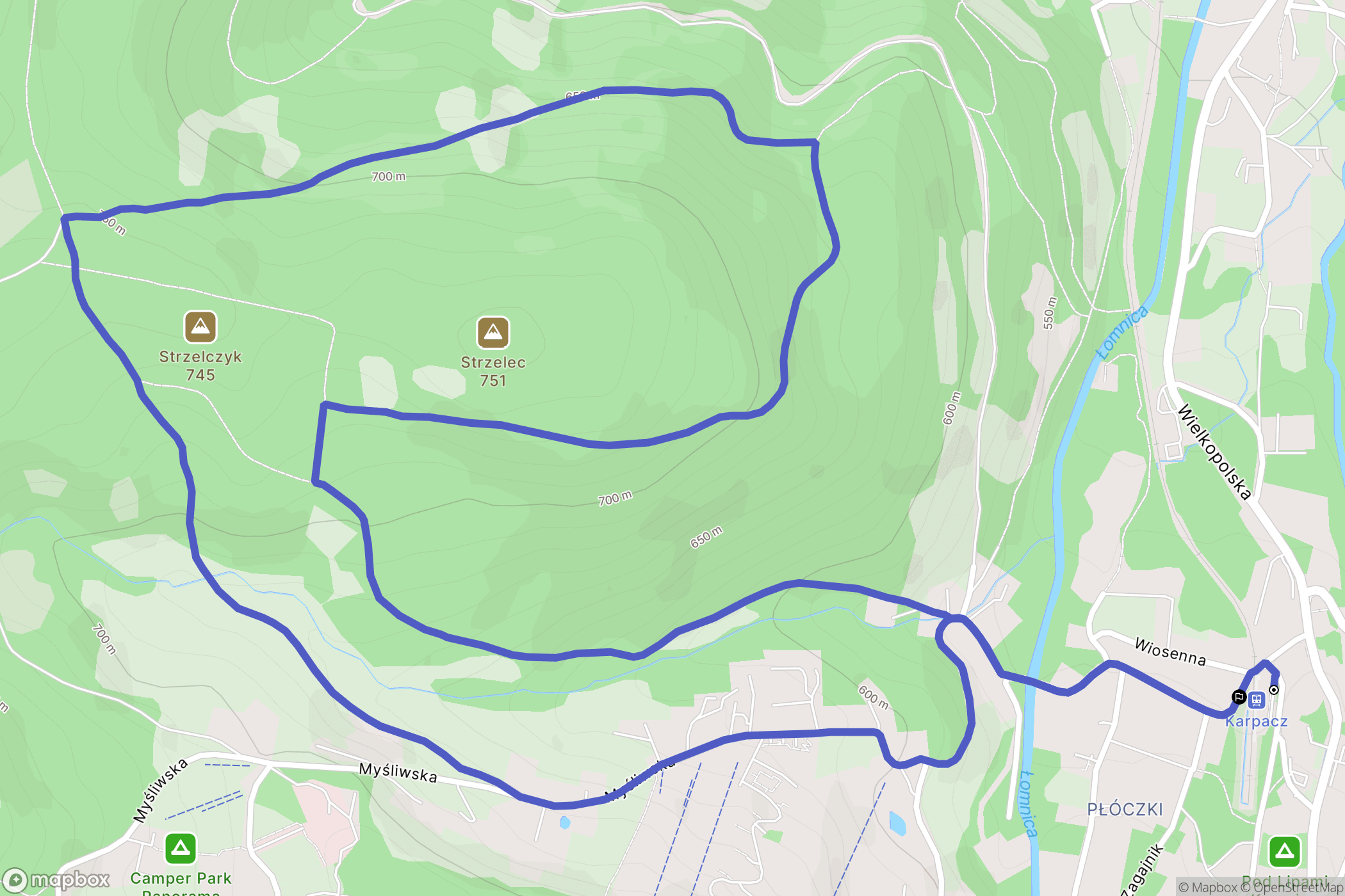 Karpacz: mapa trasy - Poland