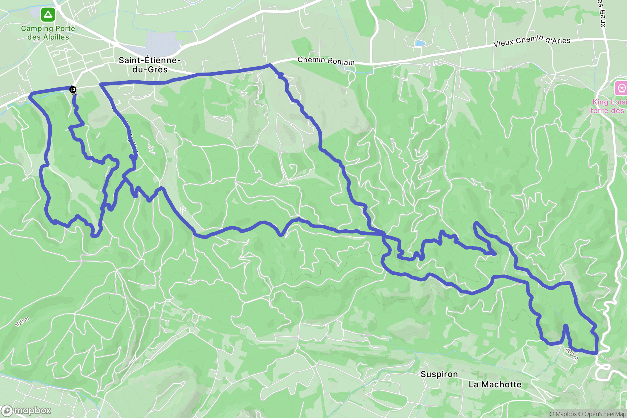 Saint-Étienne-du-Grès : carte du parcours de randonnée - France