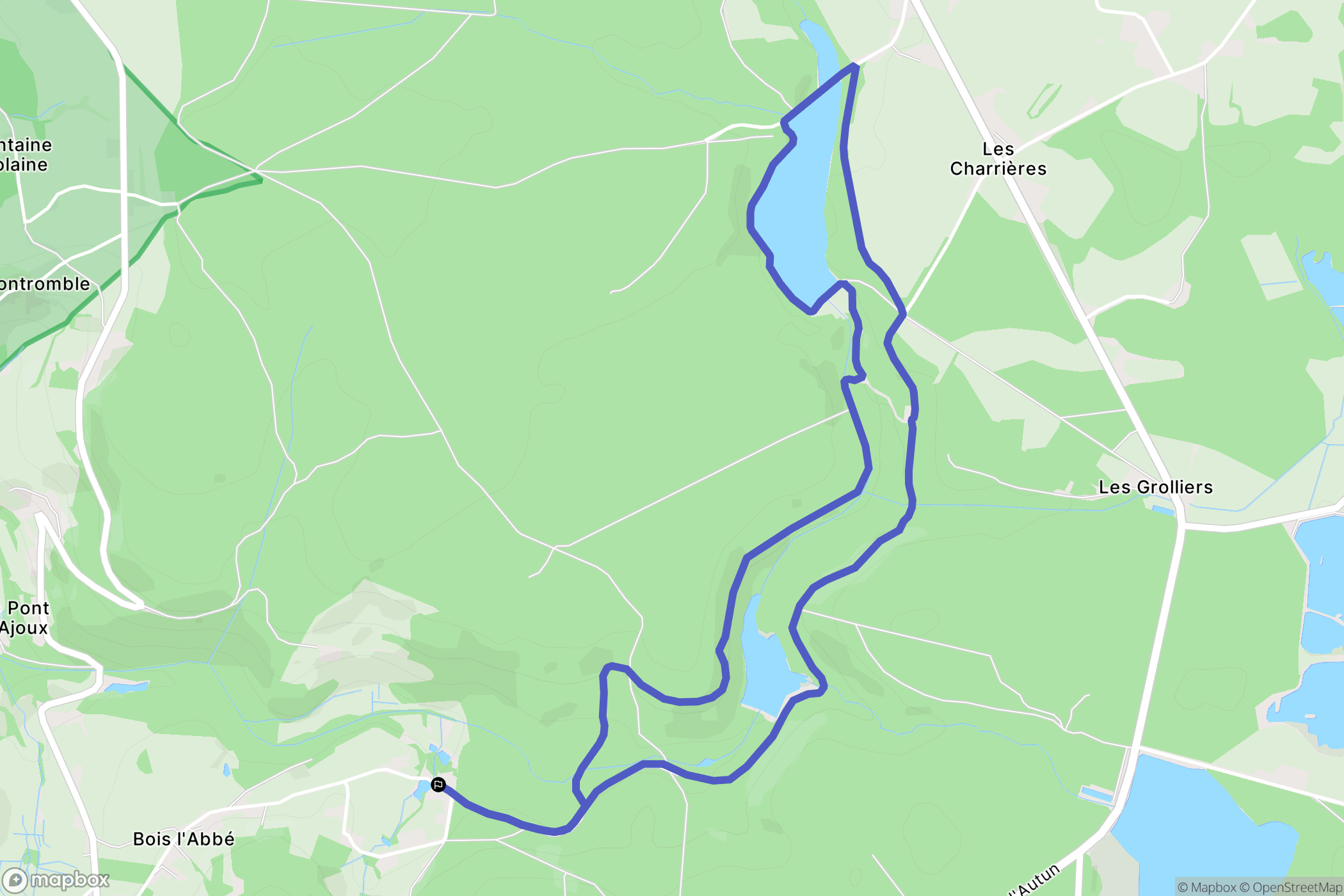 Marmagne : carte du parcours de randonnée - France