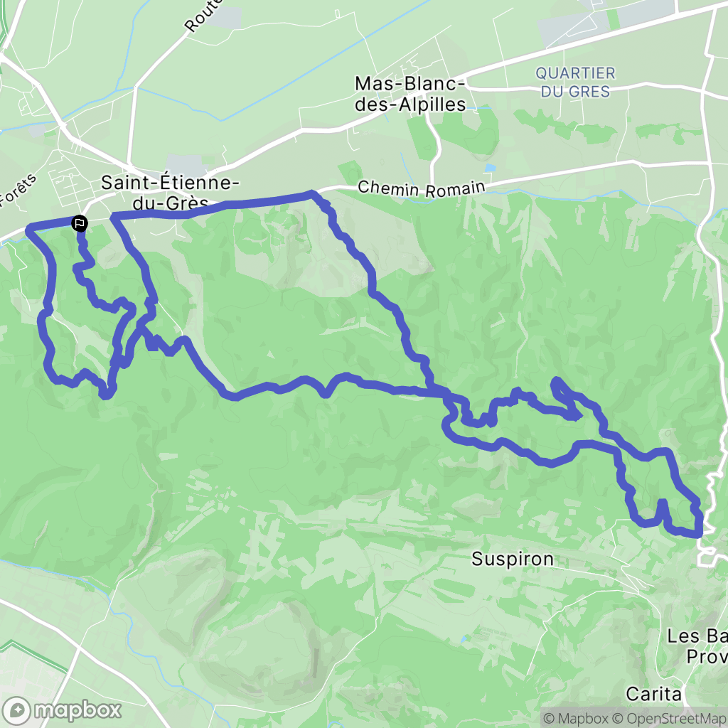 Saint-Étienne-du-Grès : carte du parcours de randonnée - France