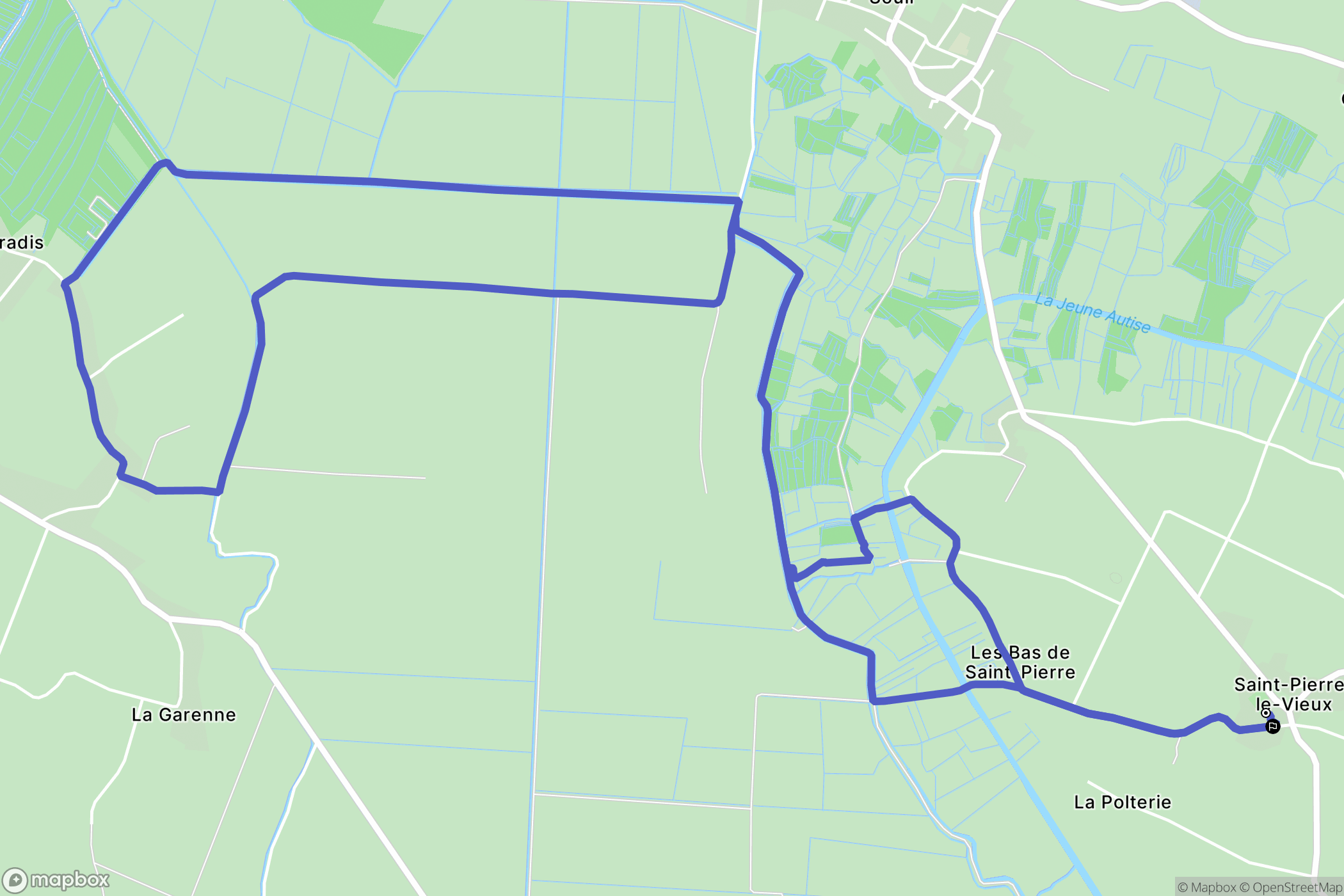 Saint-Pierre-le-Vieux : carte du parcours de randonnée - France
