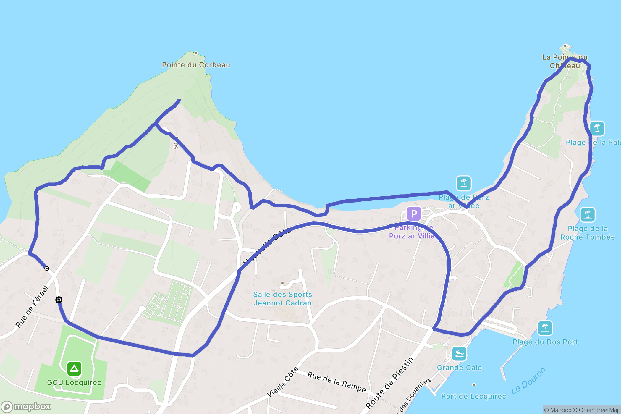 Locquirec : carte du parcours de randonnée - France
