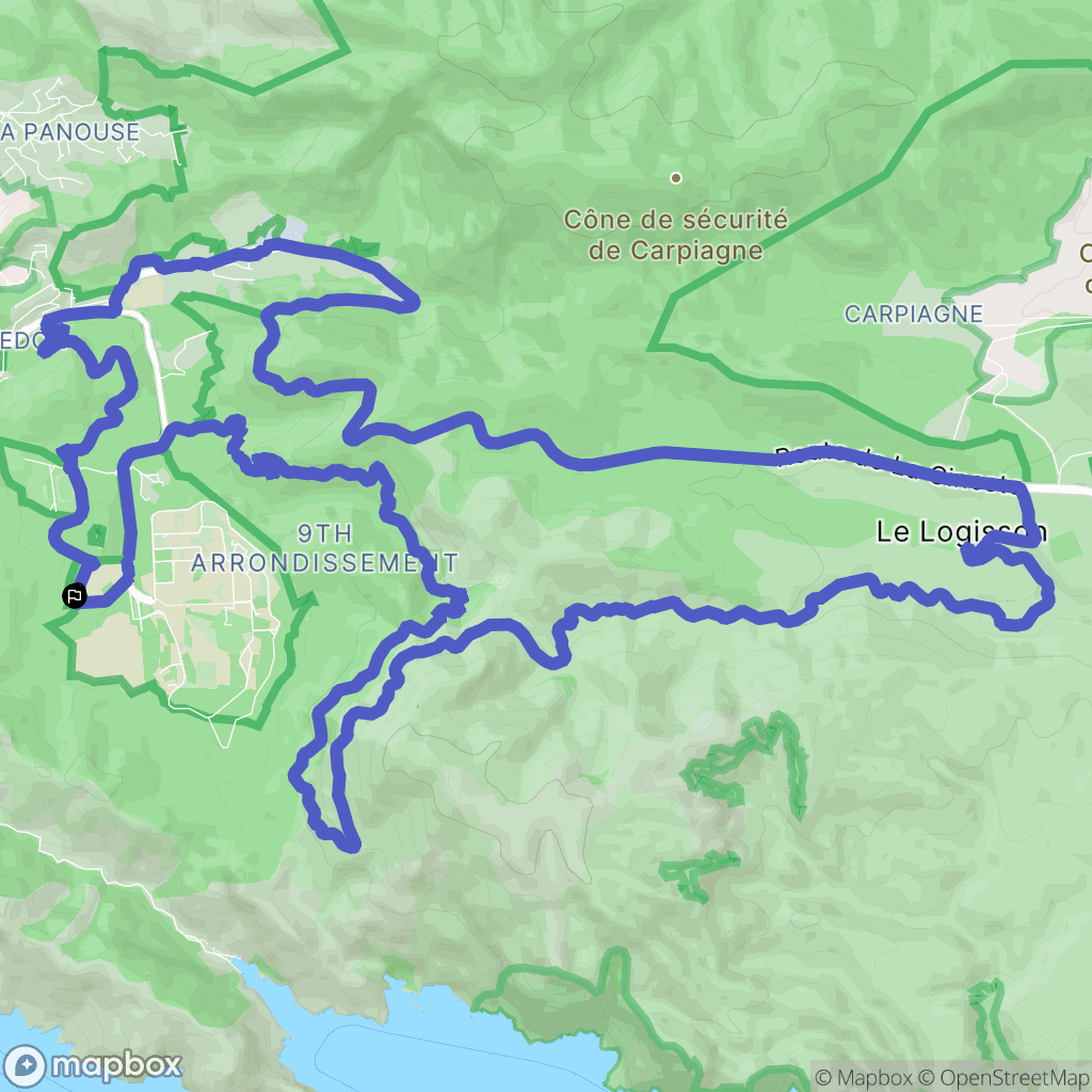 Marseille : carte du parcours de randonnée - France