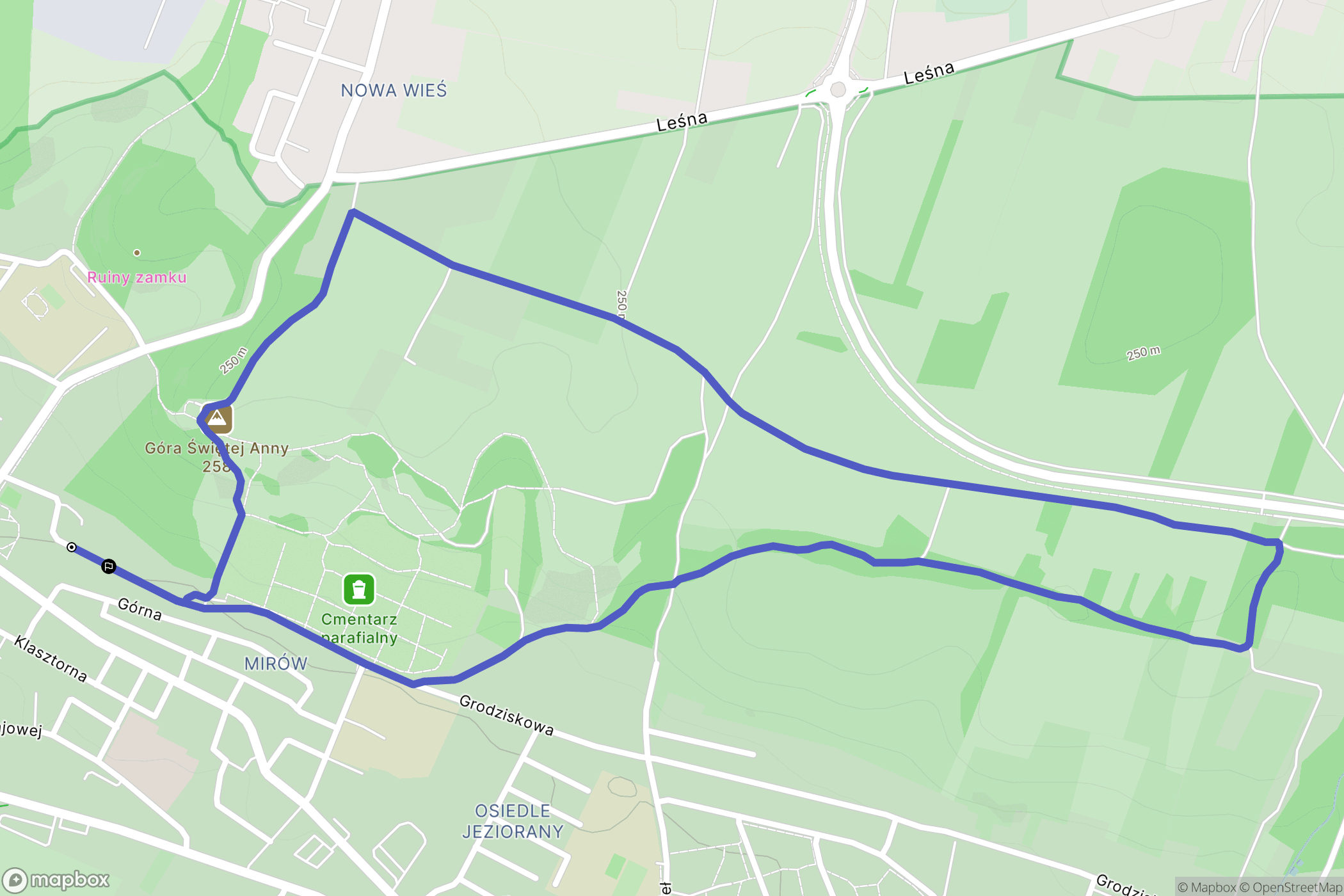 Pińczów: mapa trasy - Poland