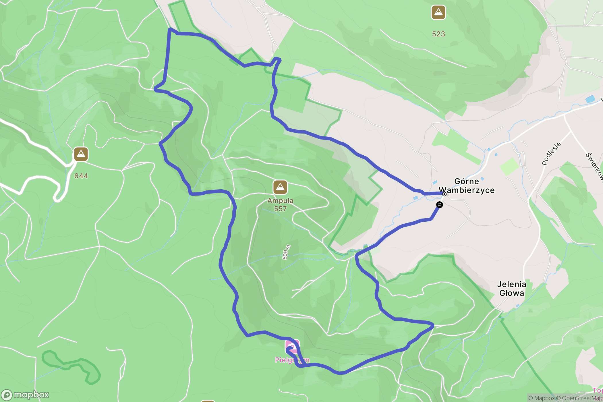 Wambierzyce: mapa trasy - Poland