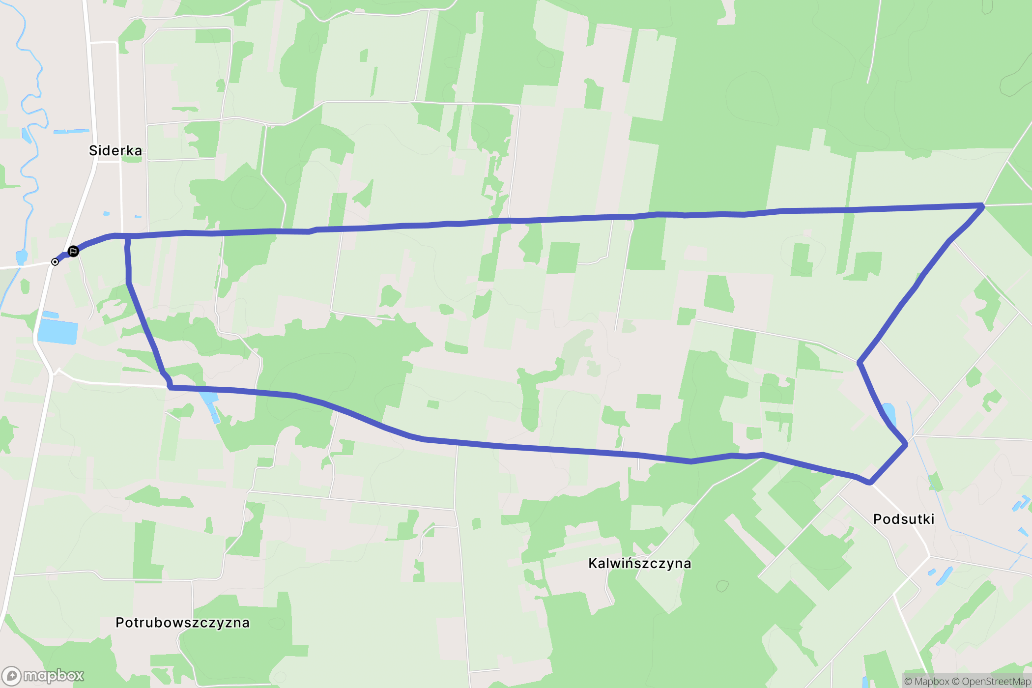 Siderka: mapa trasy - Poland