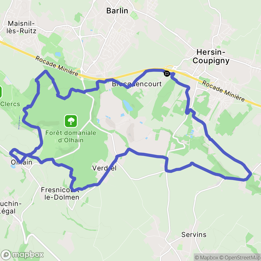 Hersin-Coupigny : carte du parcours de randonnée - France