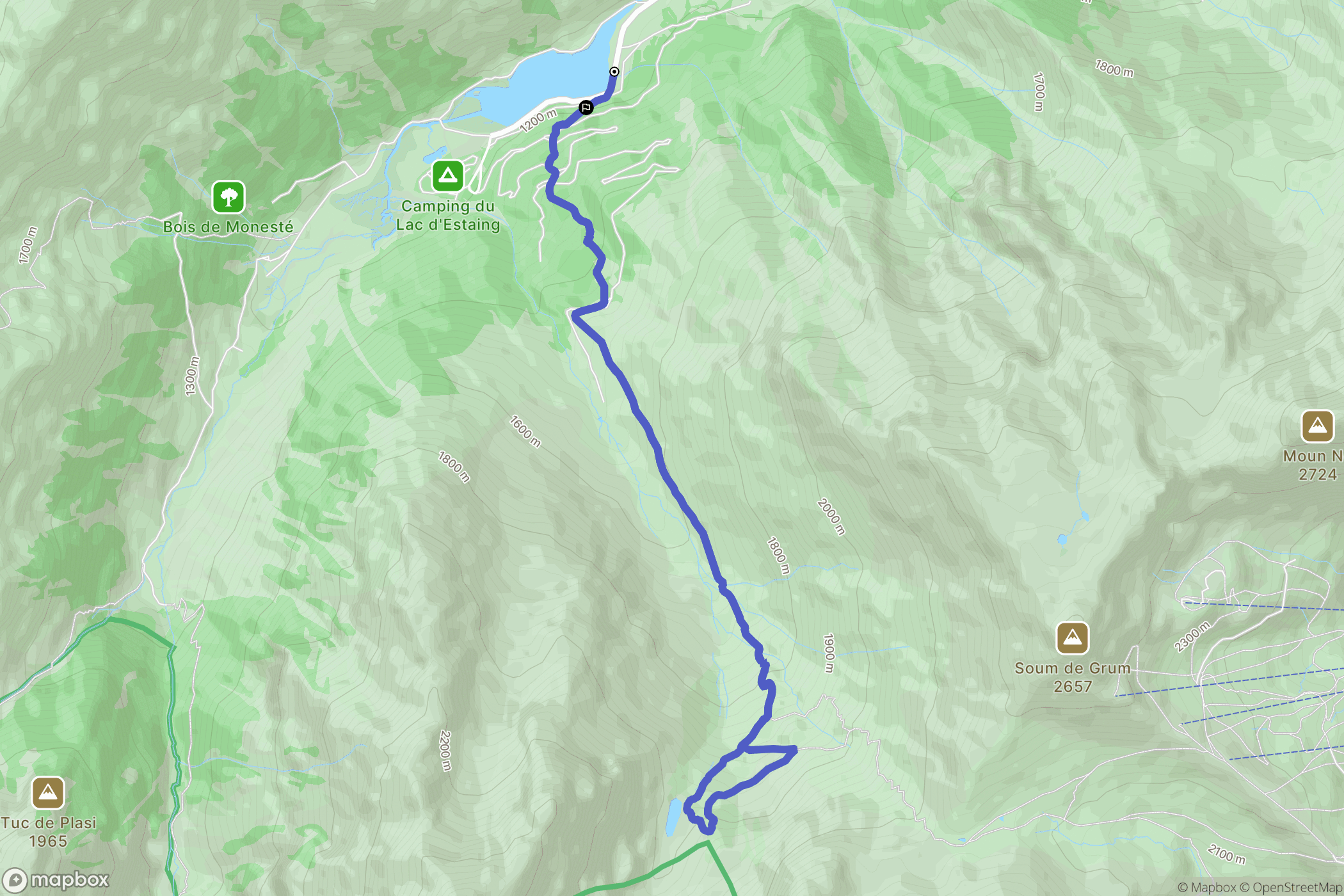 Estaing : carte du parcours de randonnée - France