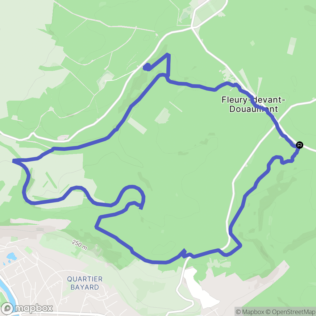 Fleury-devant-Douaumont : carte du parcours de randonnée - France