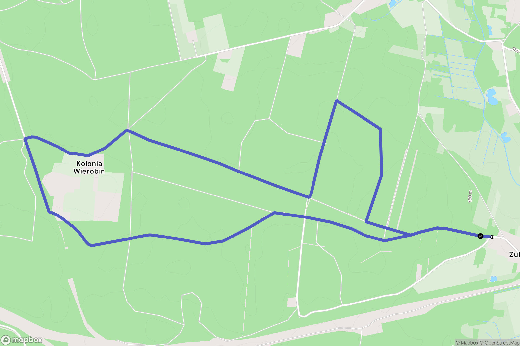 Zubki: mapa trasy - Poland