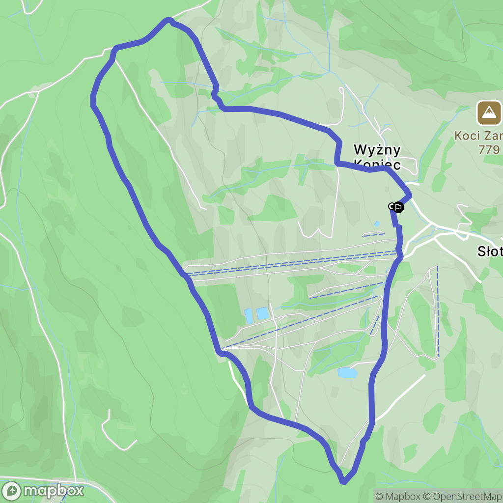 Krynica-Zdrój: mapa trasy - Poland