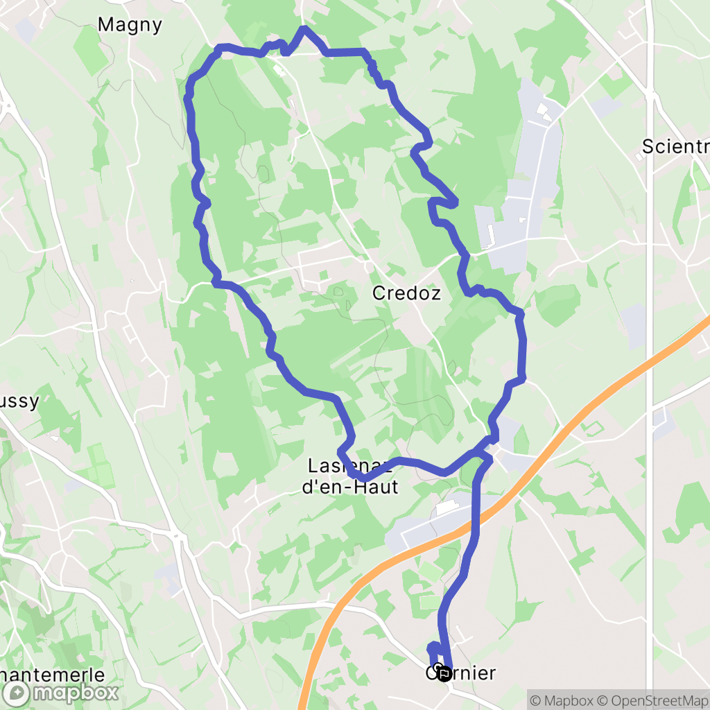 Cornier : carte du parcours de randonnée - France