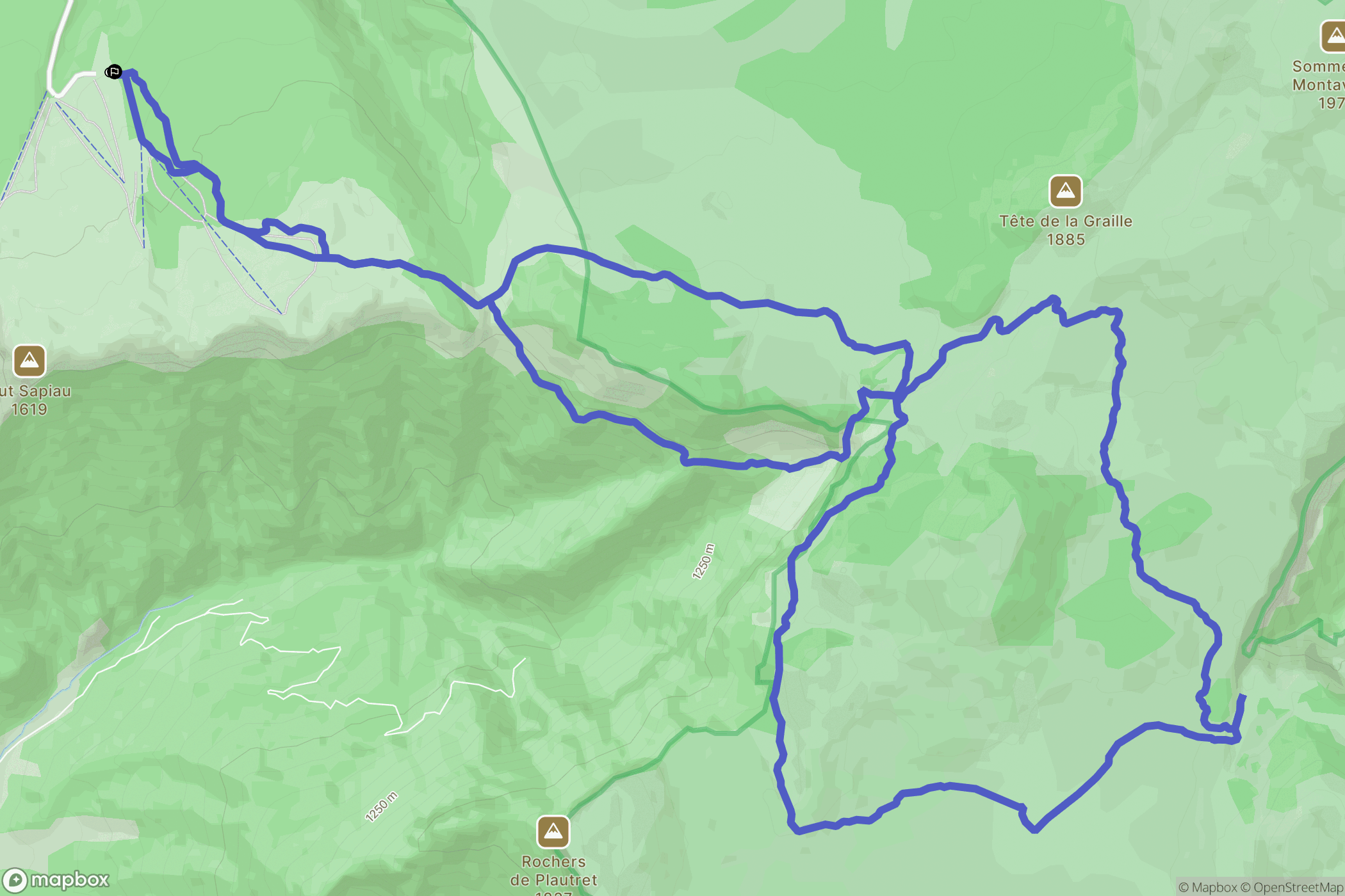 Saint-Agnan-en-Vercors : carte du parcours de randonnée - France