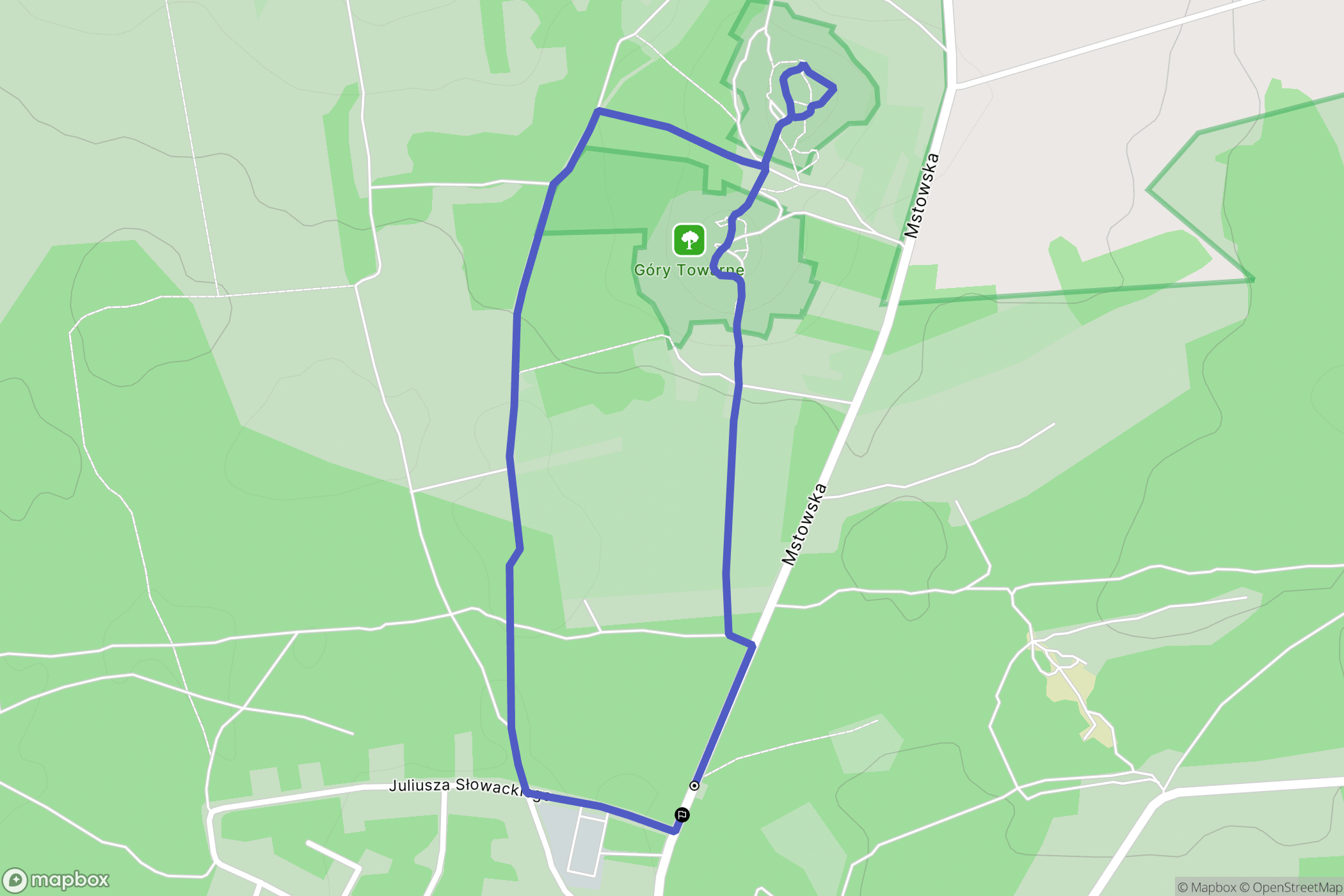 Olsztyn: mapa trasy - Poland