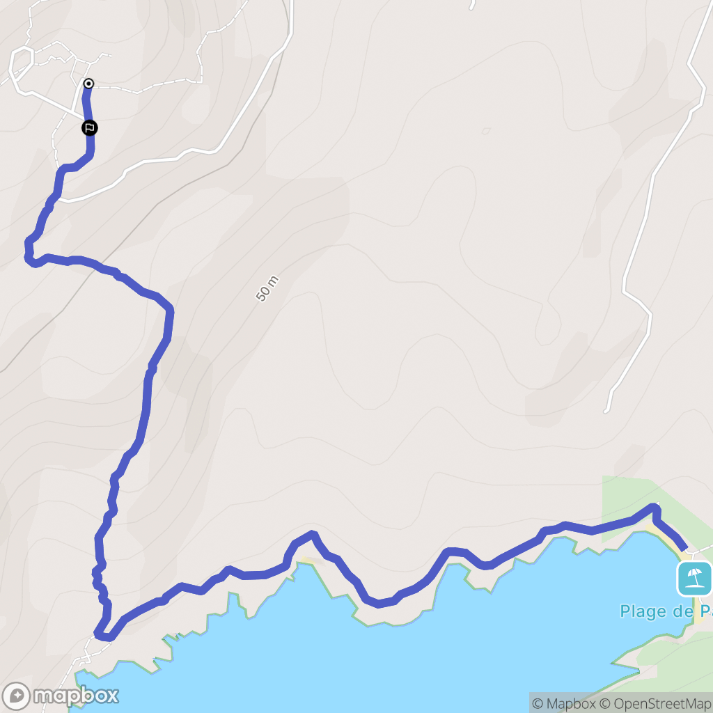 Bonifacio : carte du parcours de randonnée - France