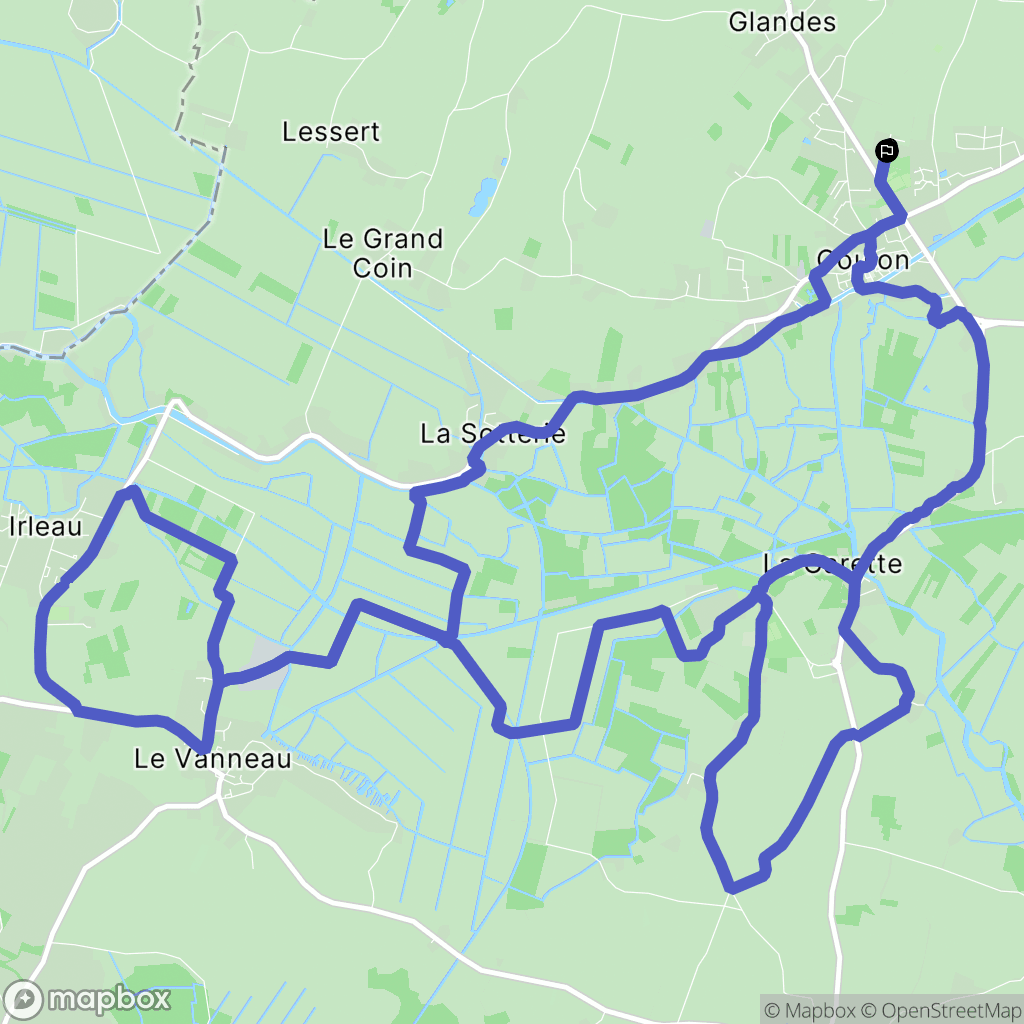 Coulon : carte du parcours de randonnée - France