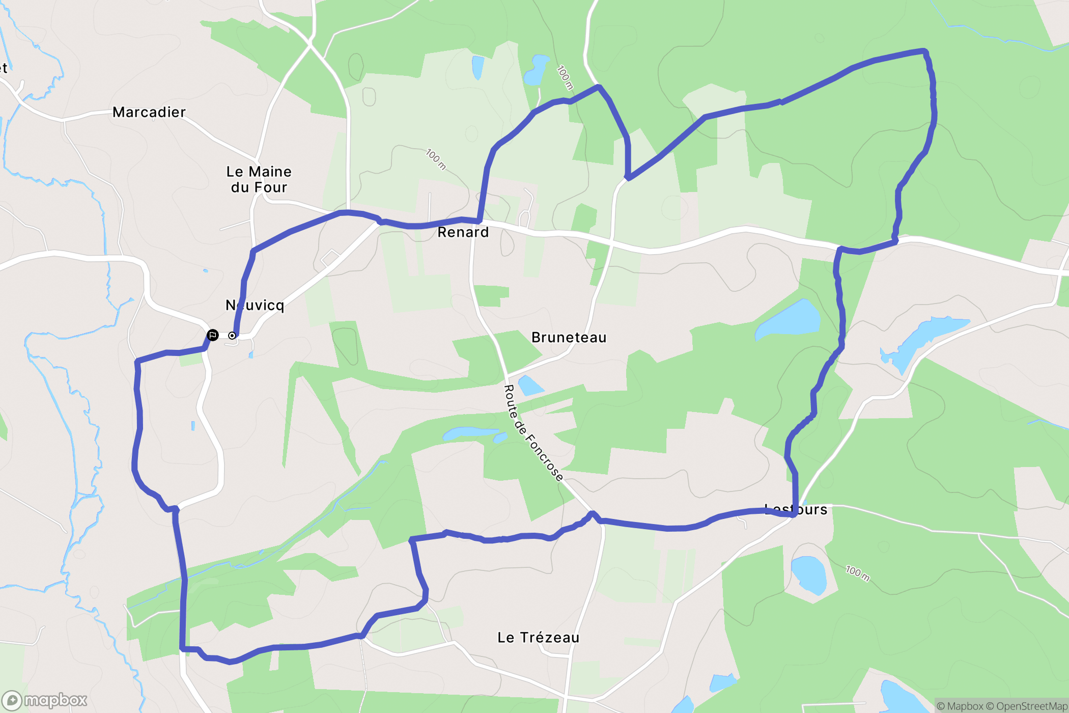 Neuvicq : carte du parcours de randonnée - France