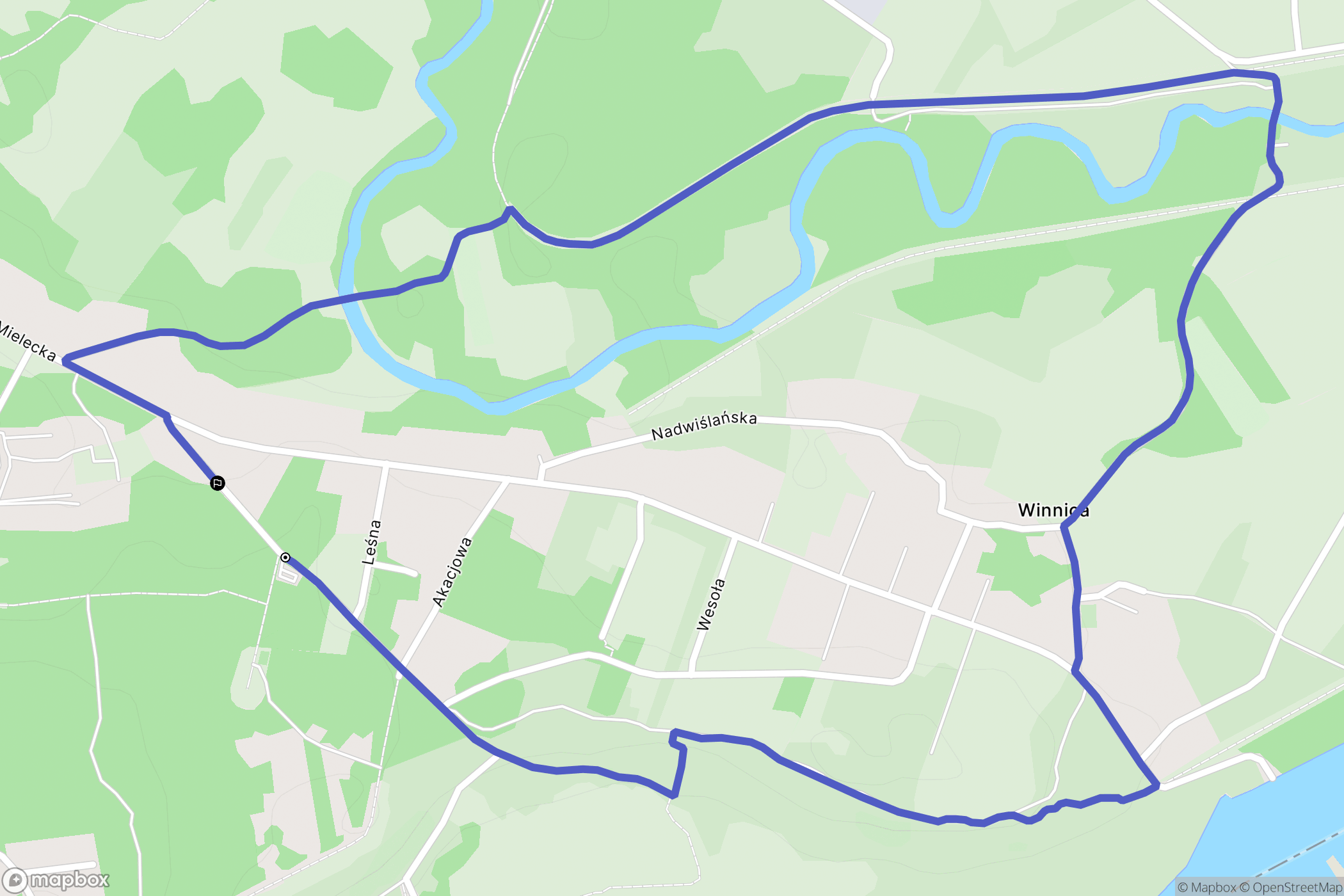 Winnica: mapa trasy - Poland