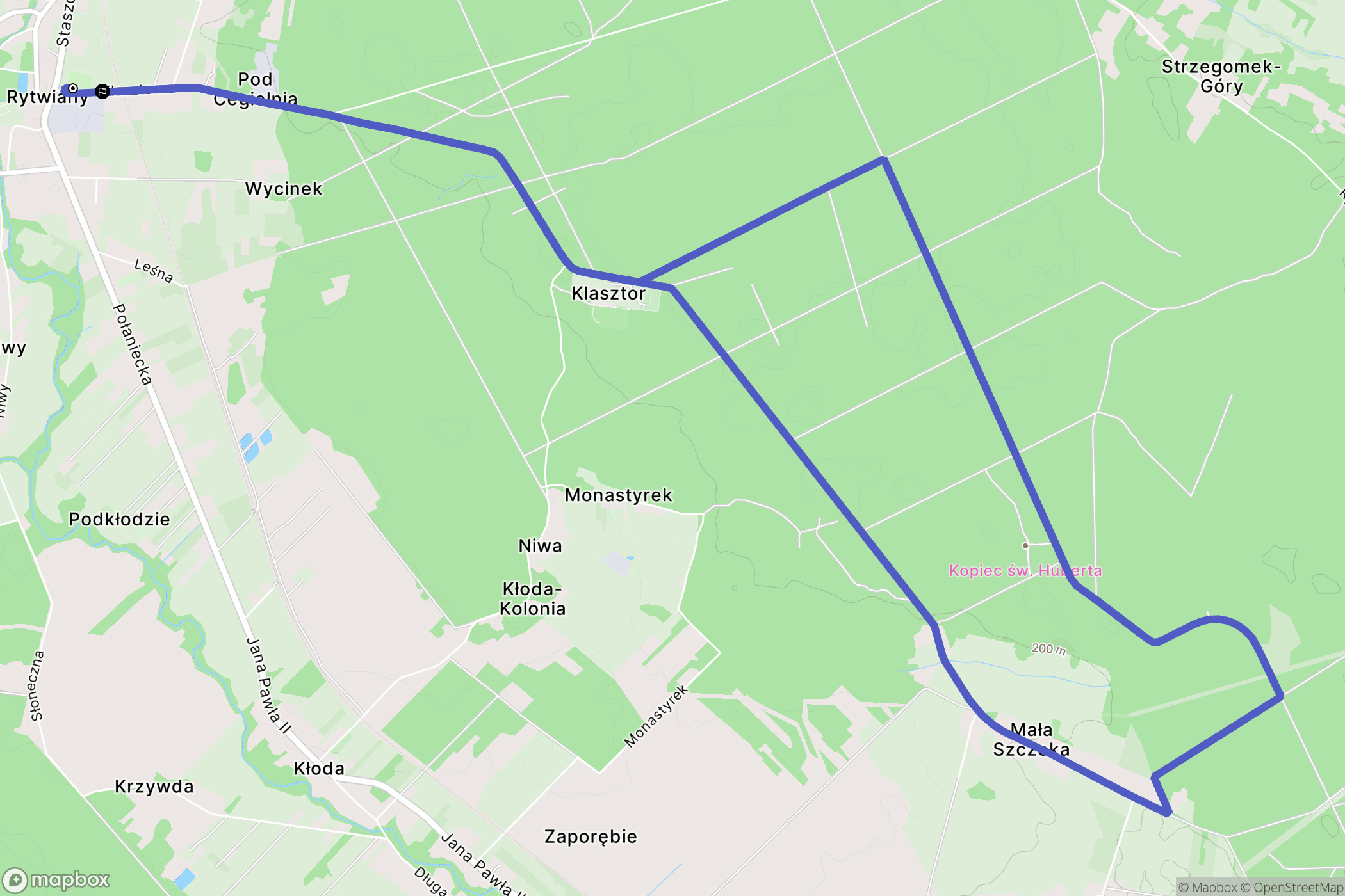 Rytwiany: mapa trasy - Poland