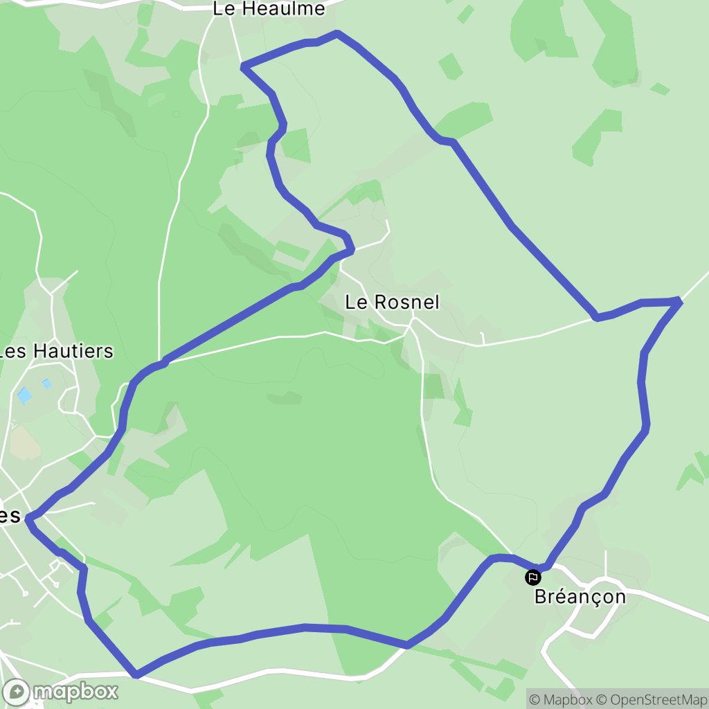 Bréançon : carte du parcours de randonnée - France