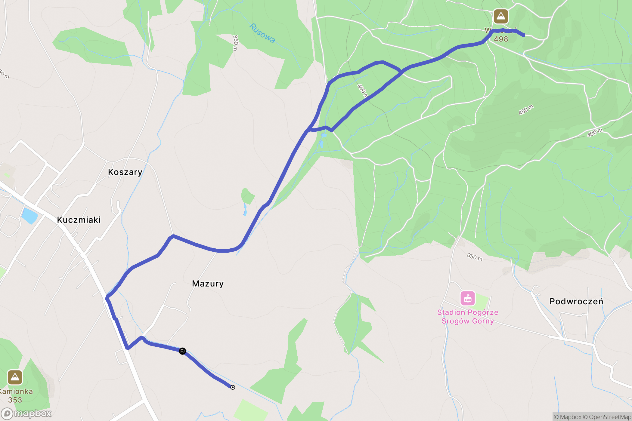 Pakoszówka: mapa trasy - Poland