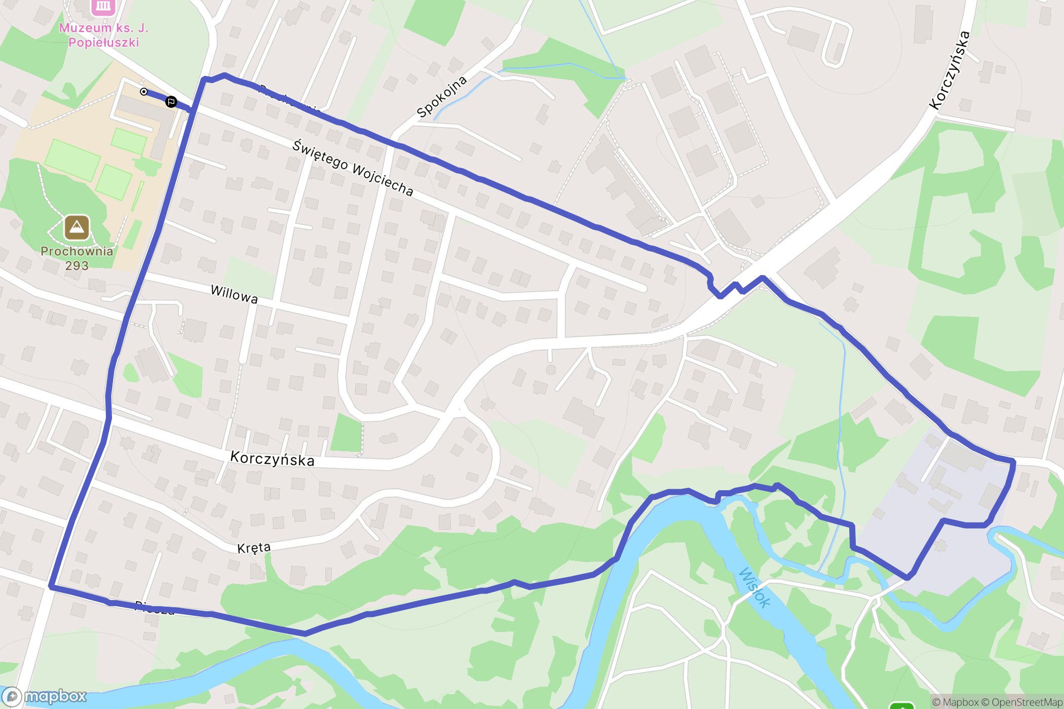 Krosno: mapa trasy - Poland