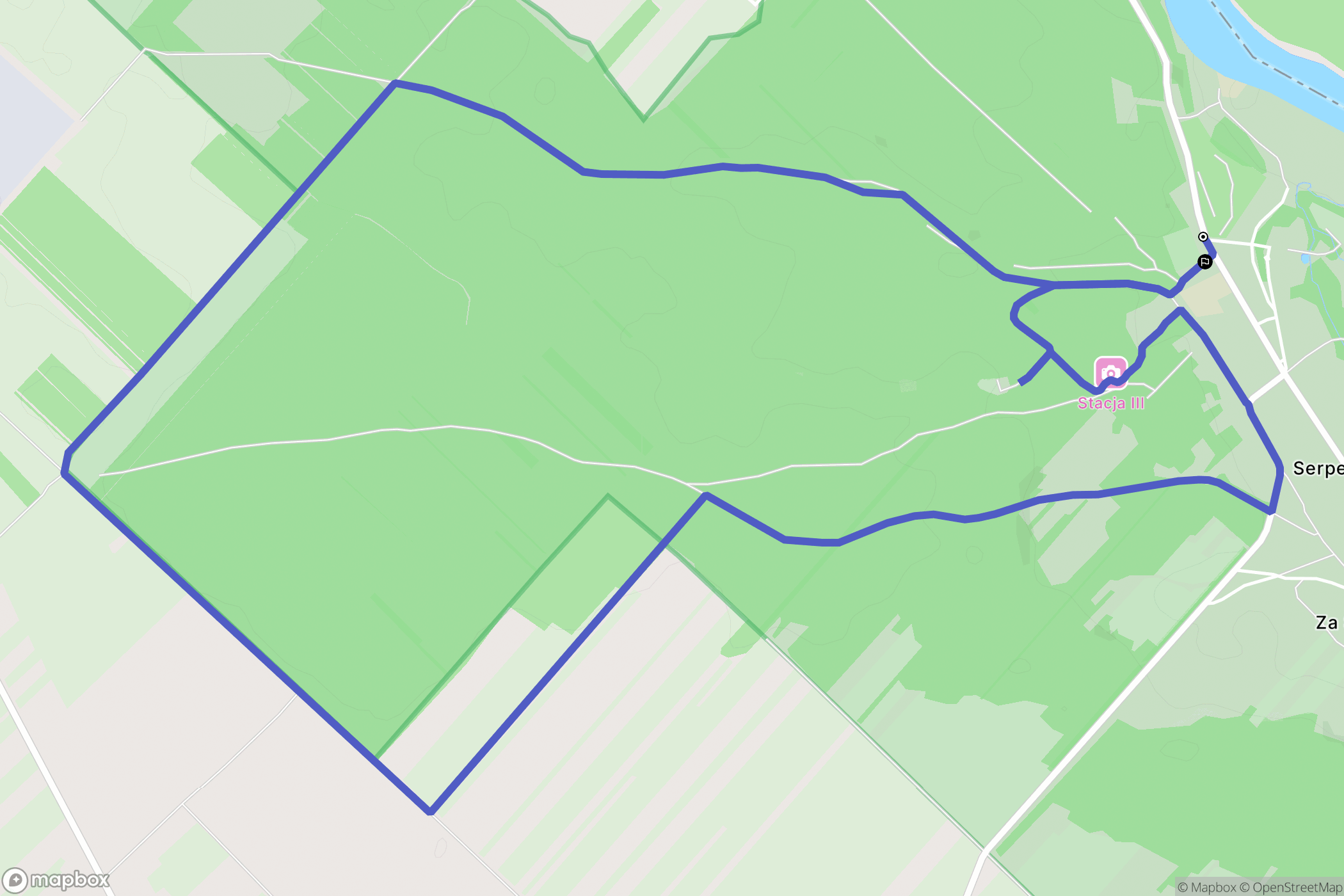 Serpelice: mapa trasy - Poland